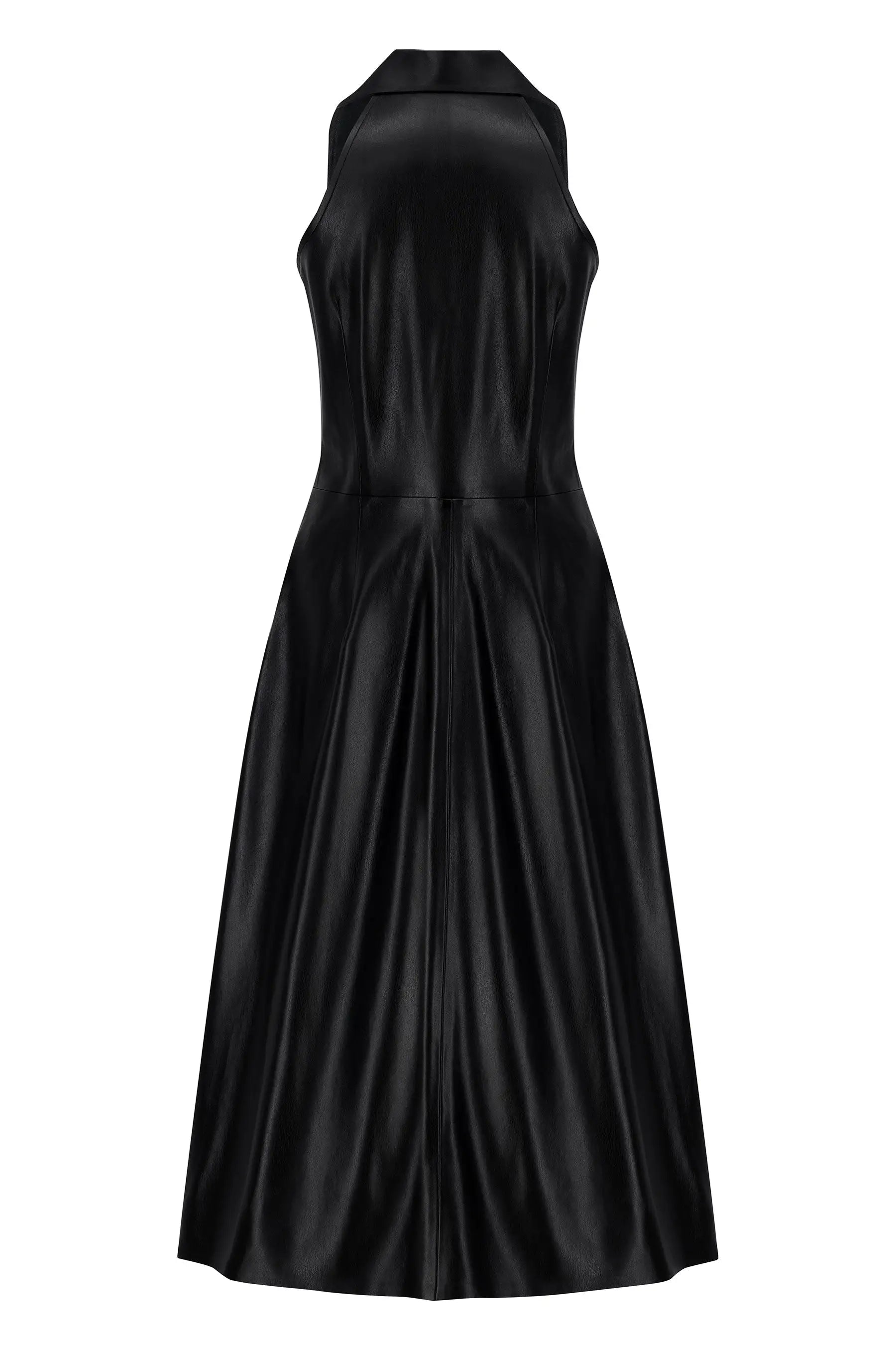 Vegan Leather Midi Dress