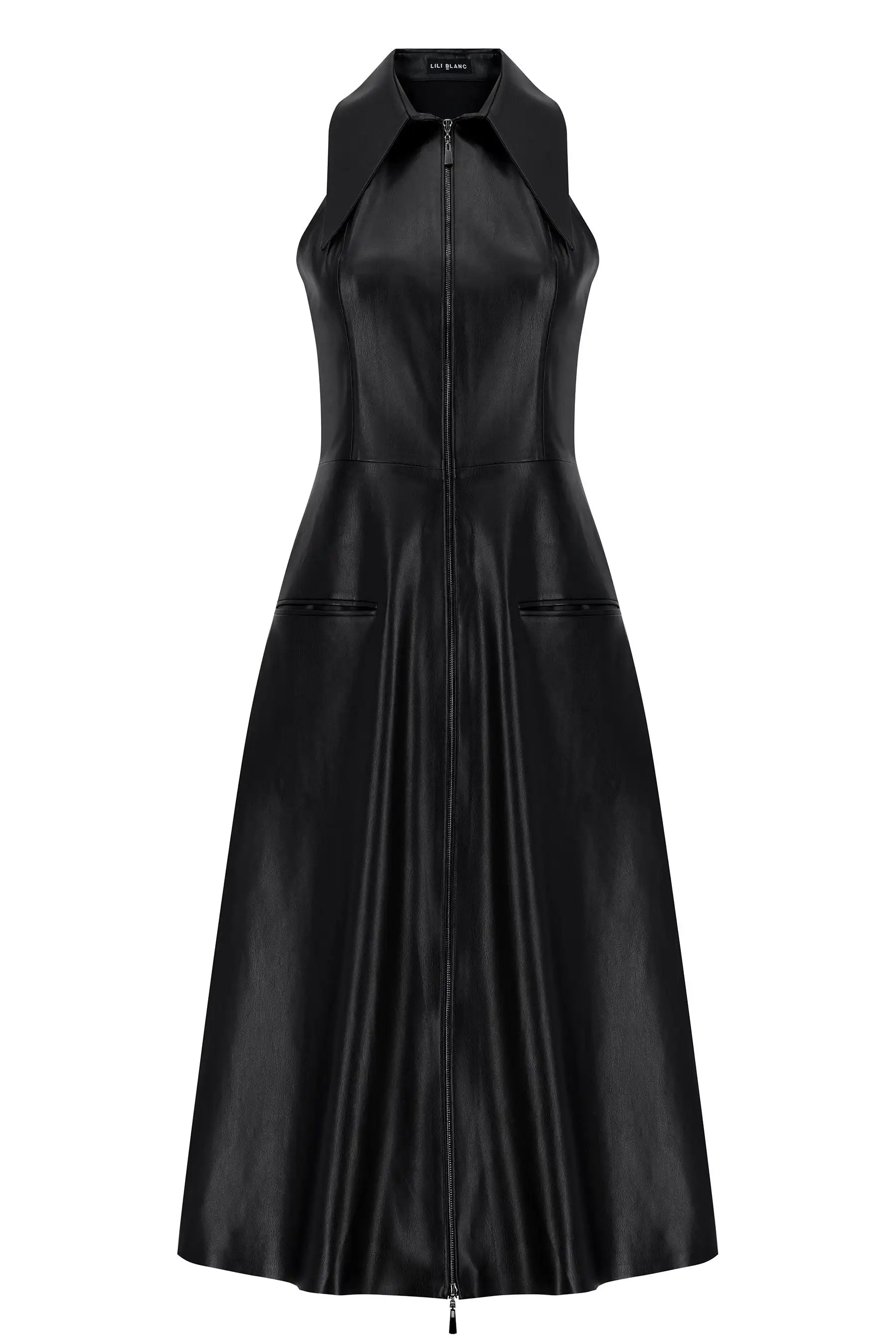 Vegan Leather Midi Dress