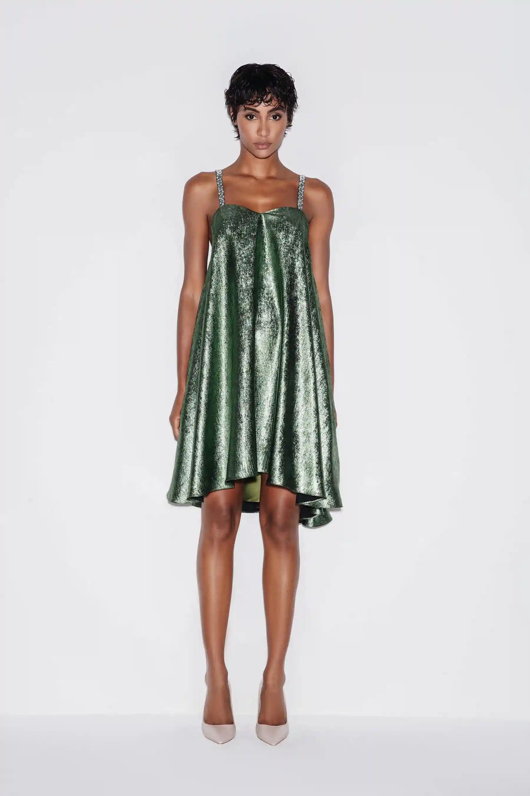 Metallic Luxe Mini Dress