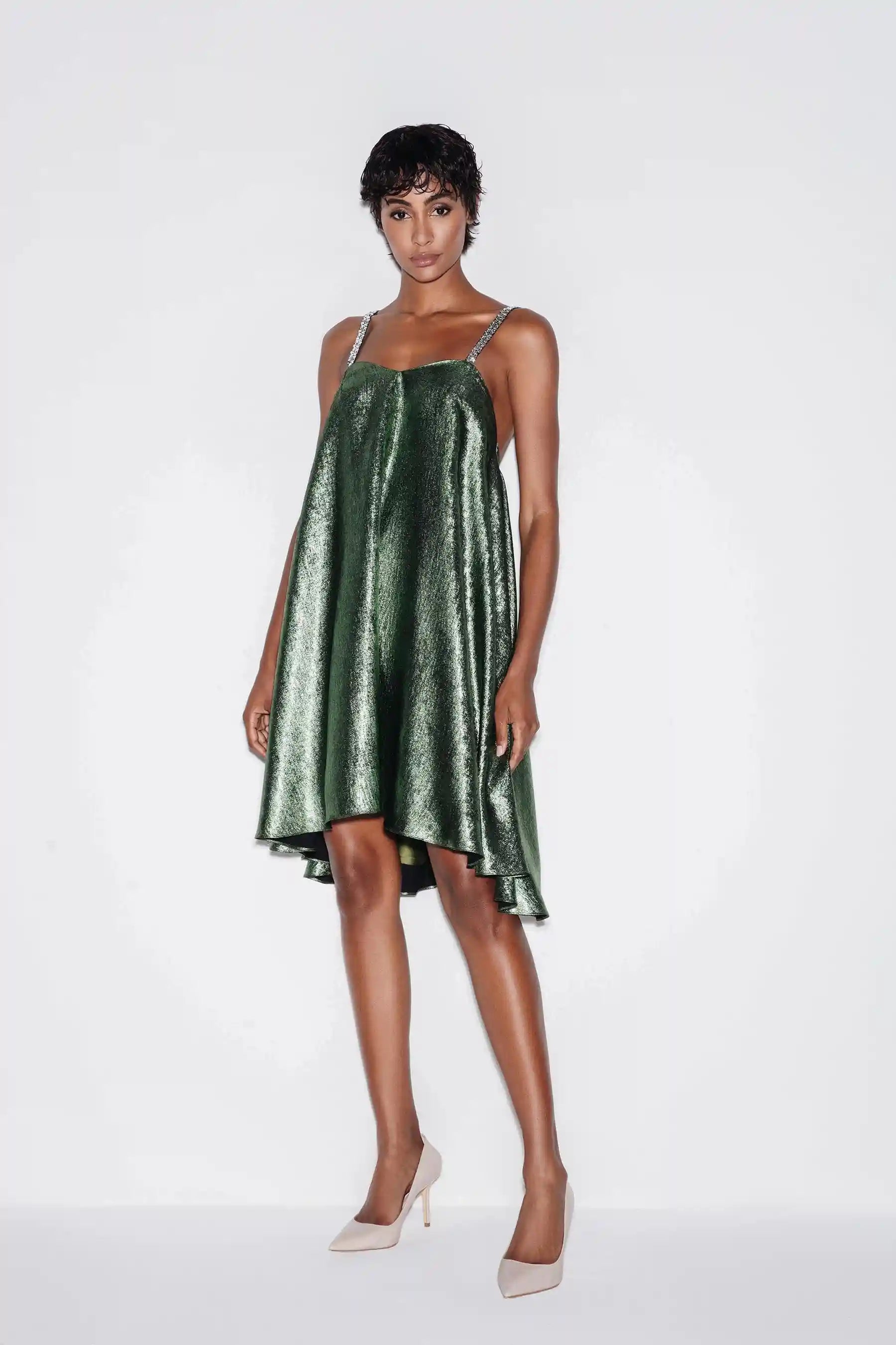 Metallic Luxe Mini Dress