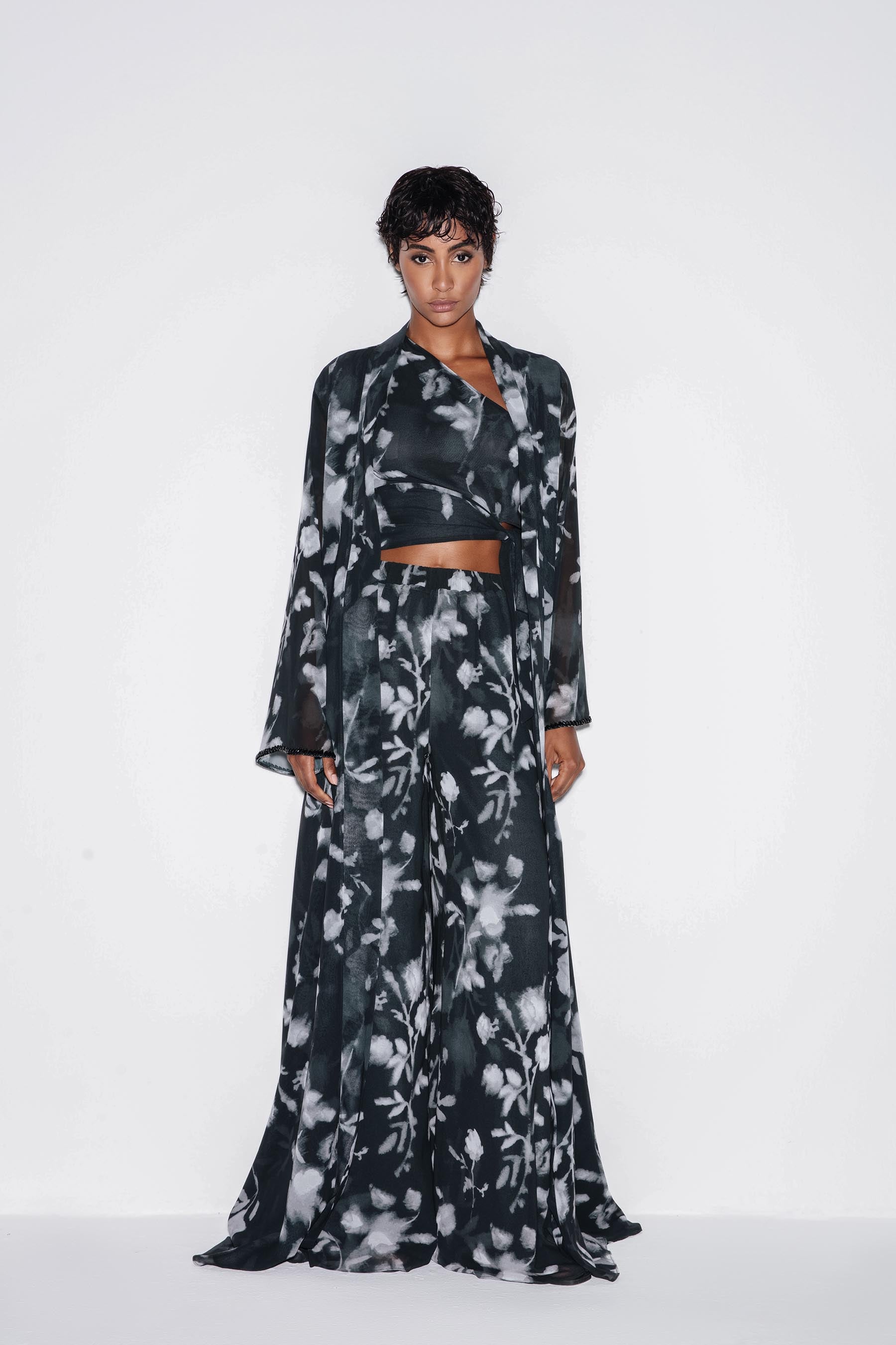 Chiffon Blossom Luxe Maxi Kimono