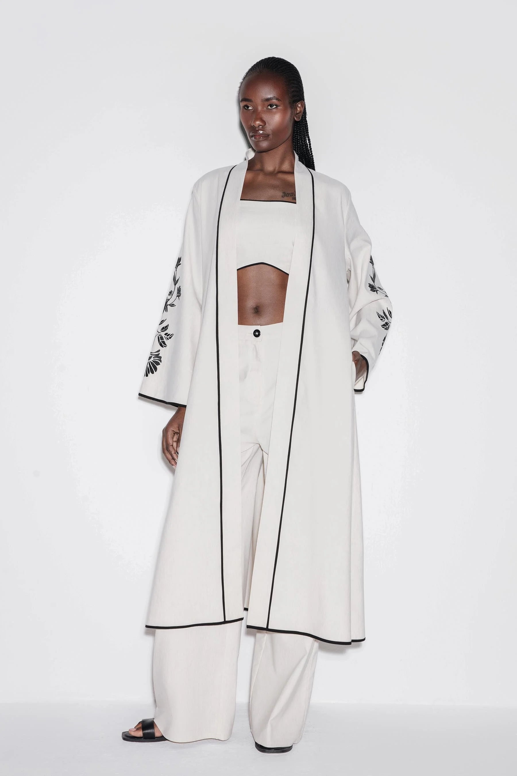 Linen Floral Cropped Top