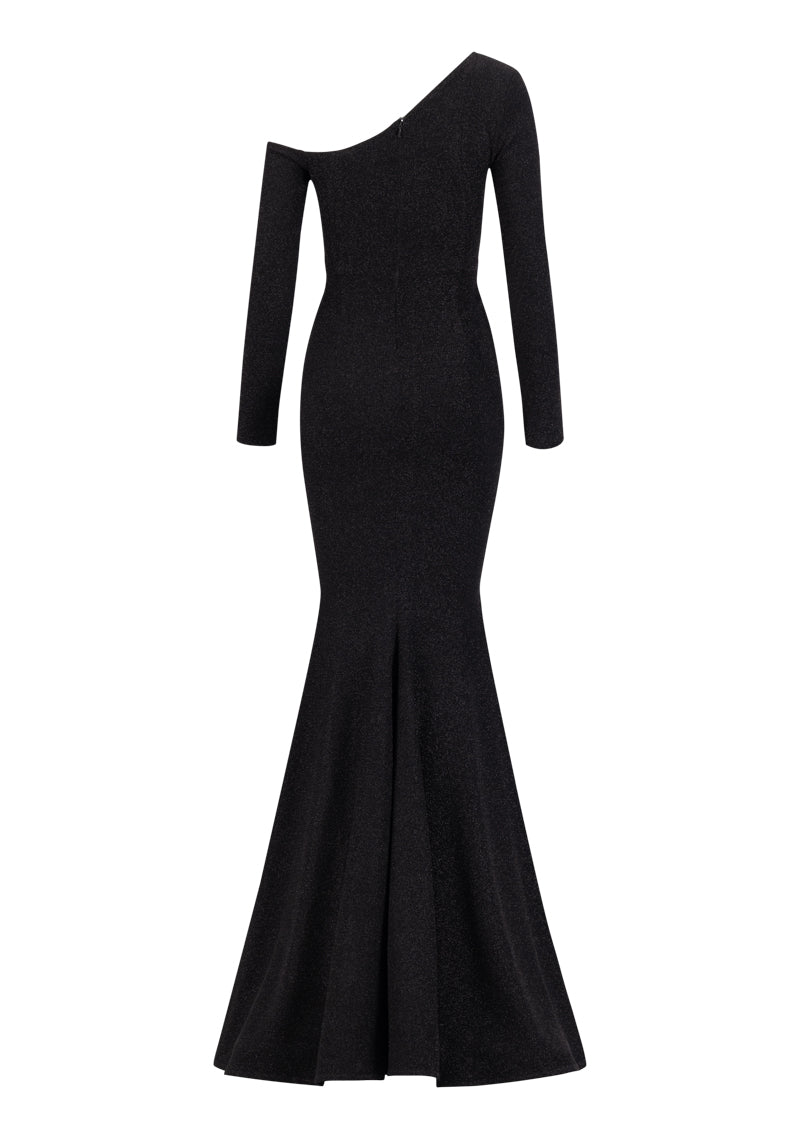 Assymmetric Off-Shoulder Evening Dress