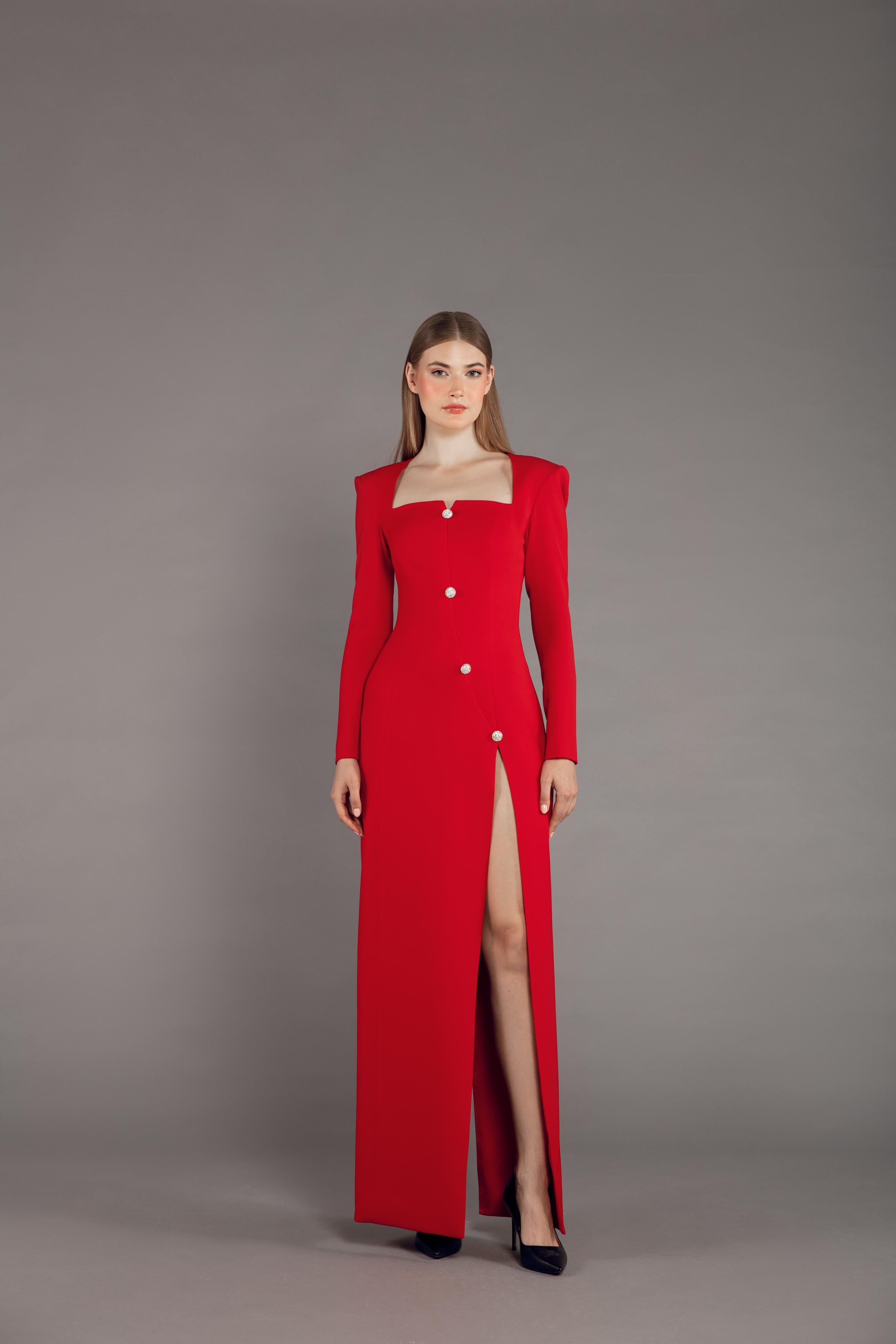The Timeless Crepe Dress in Red