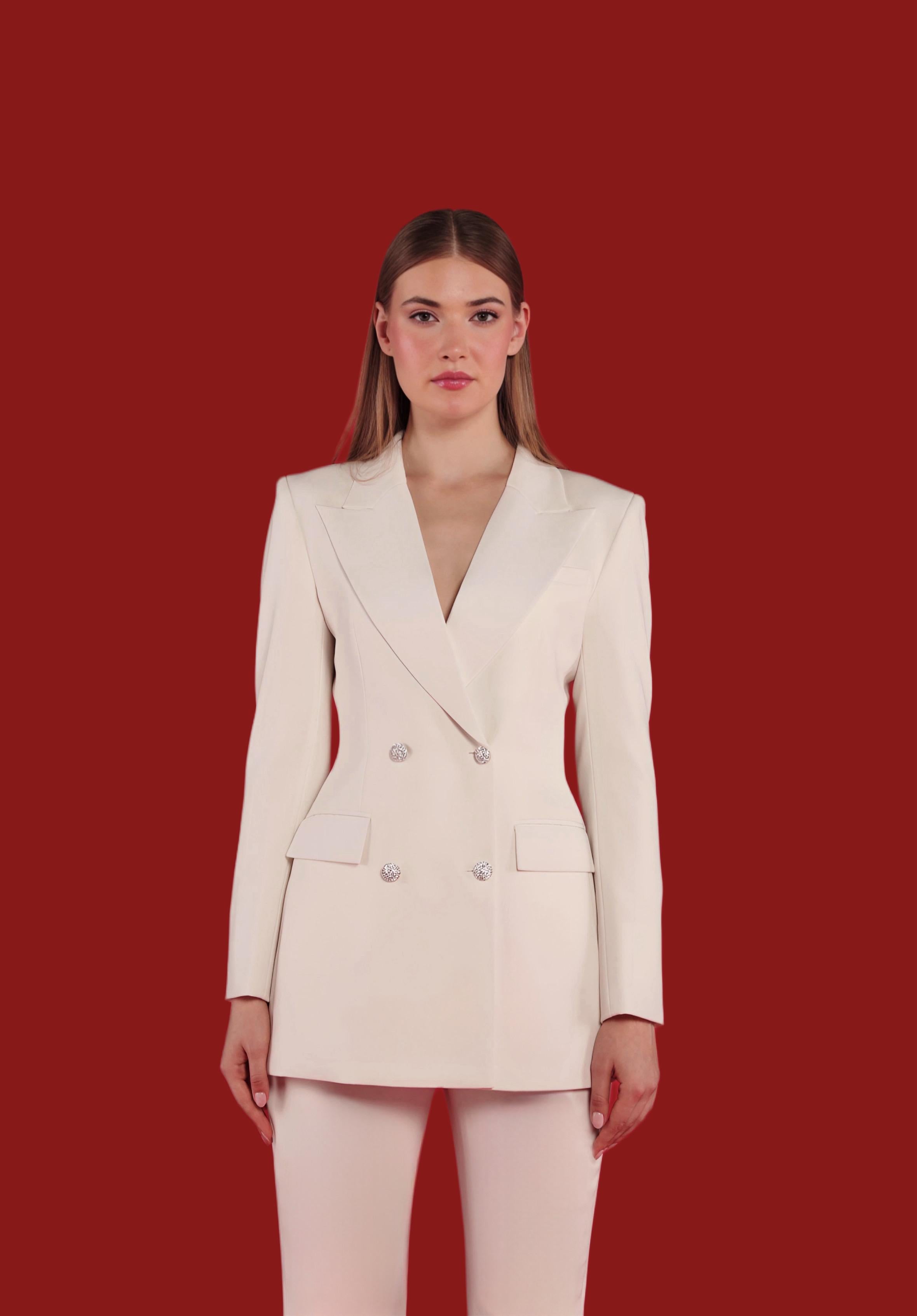 Radiance Tailored Crystal Button Blazer