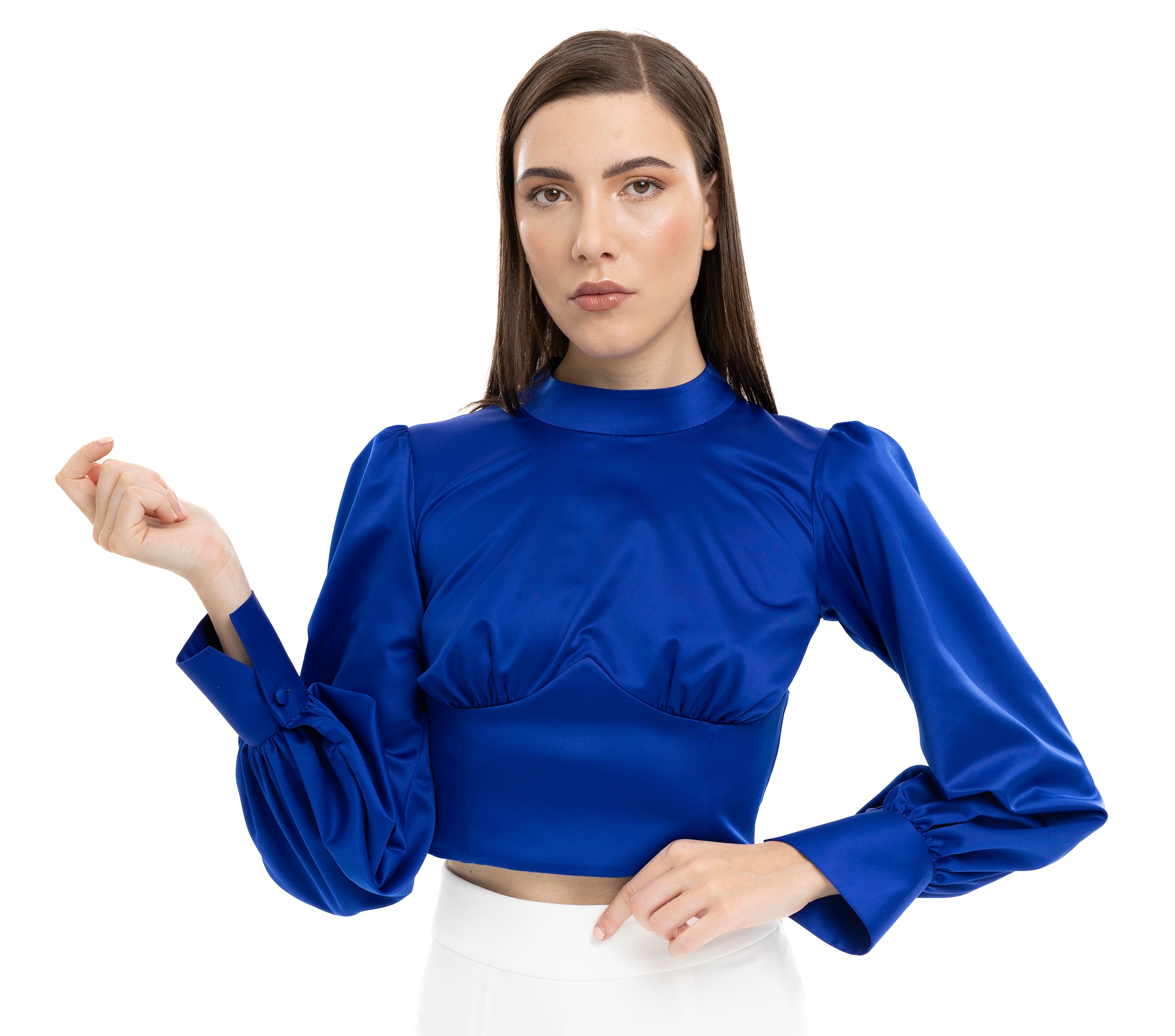 Lili Blanc's Modern Satin Shirt