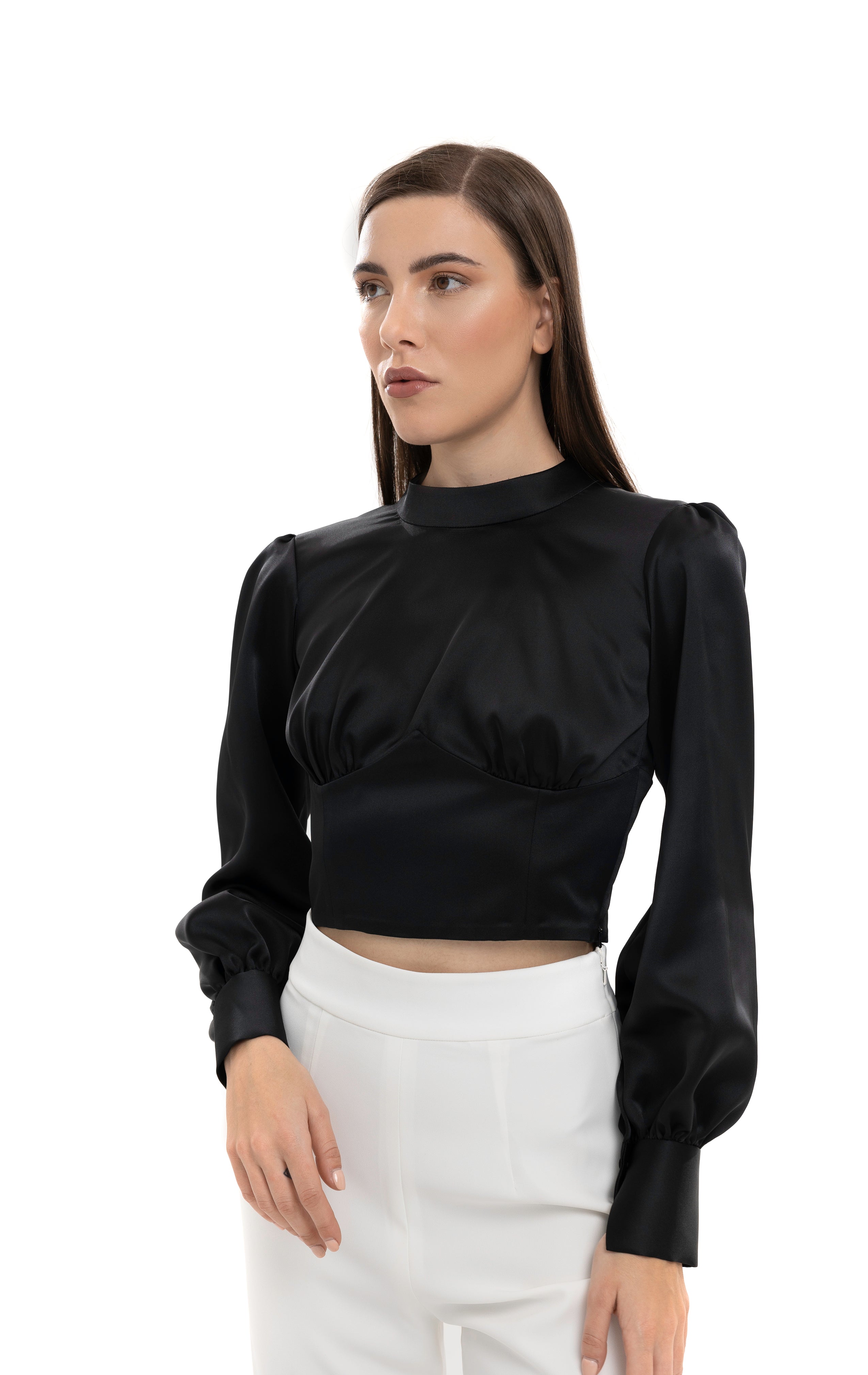 Lili Blanc's Modern Satin Shirt