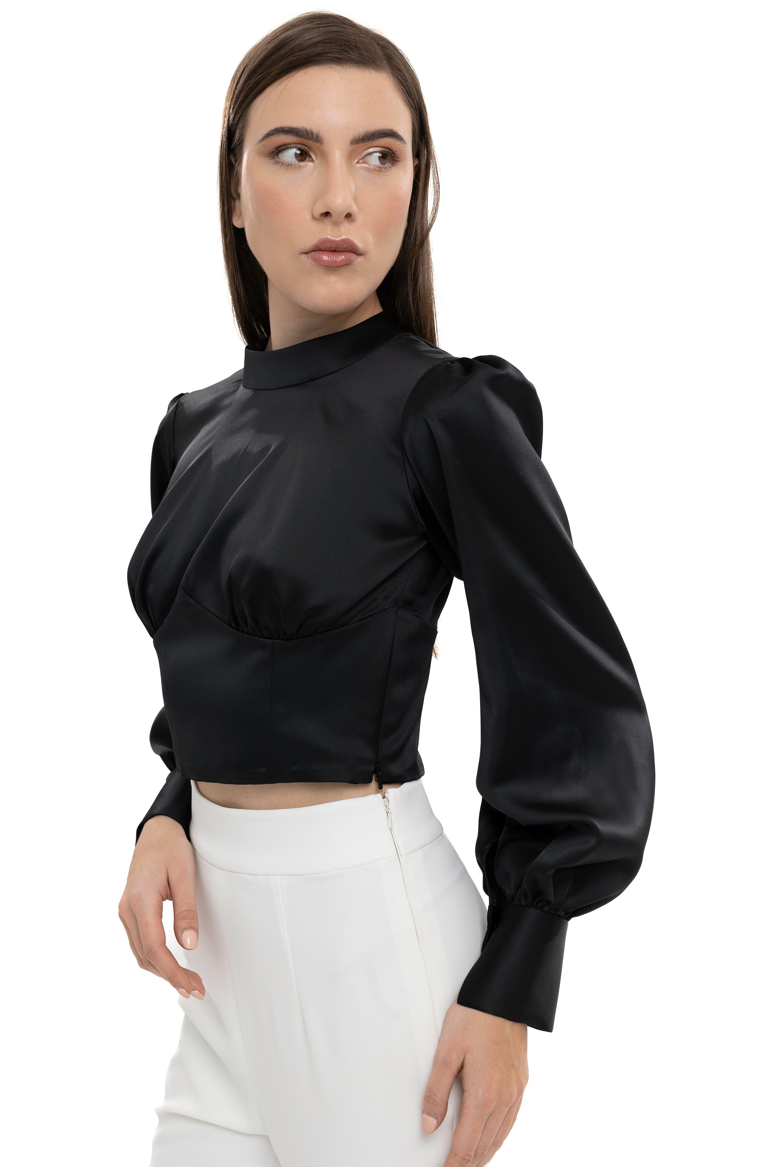 Lili Blanc's Modern Satin Shirt