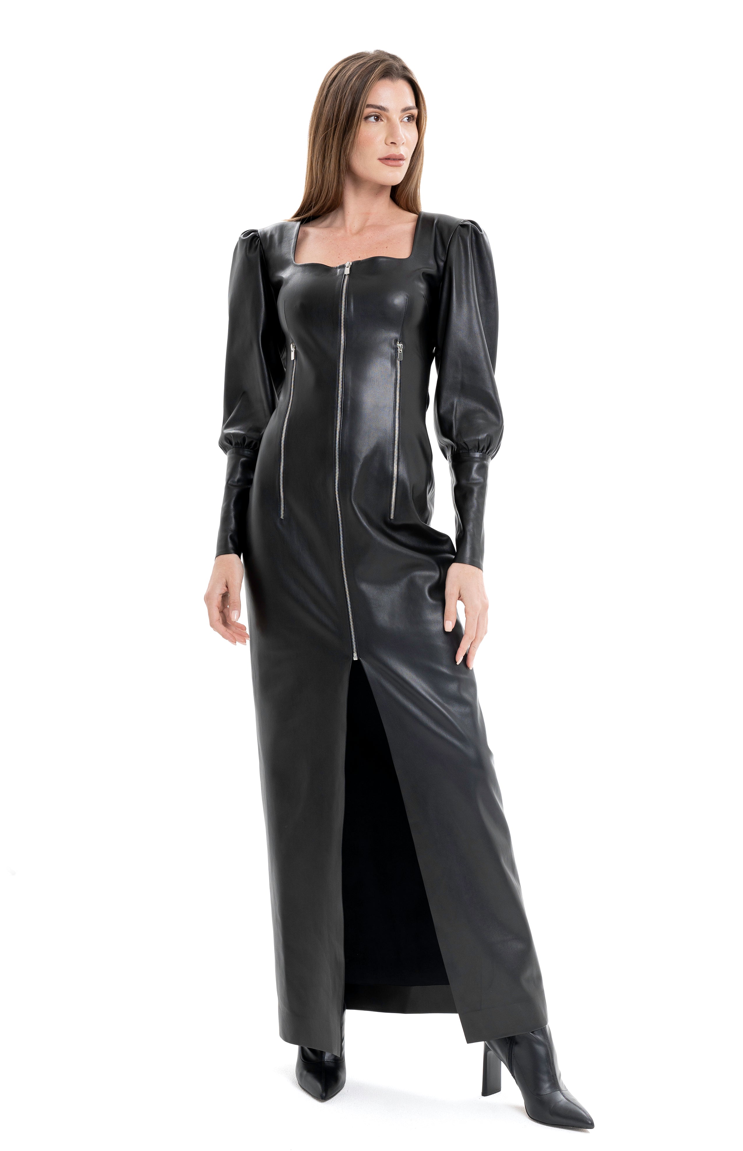 The Dramatic Vegan Leather Dress by Lili Blanc