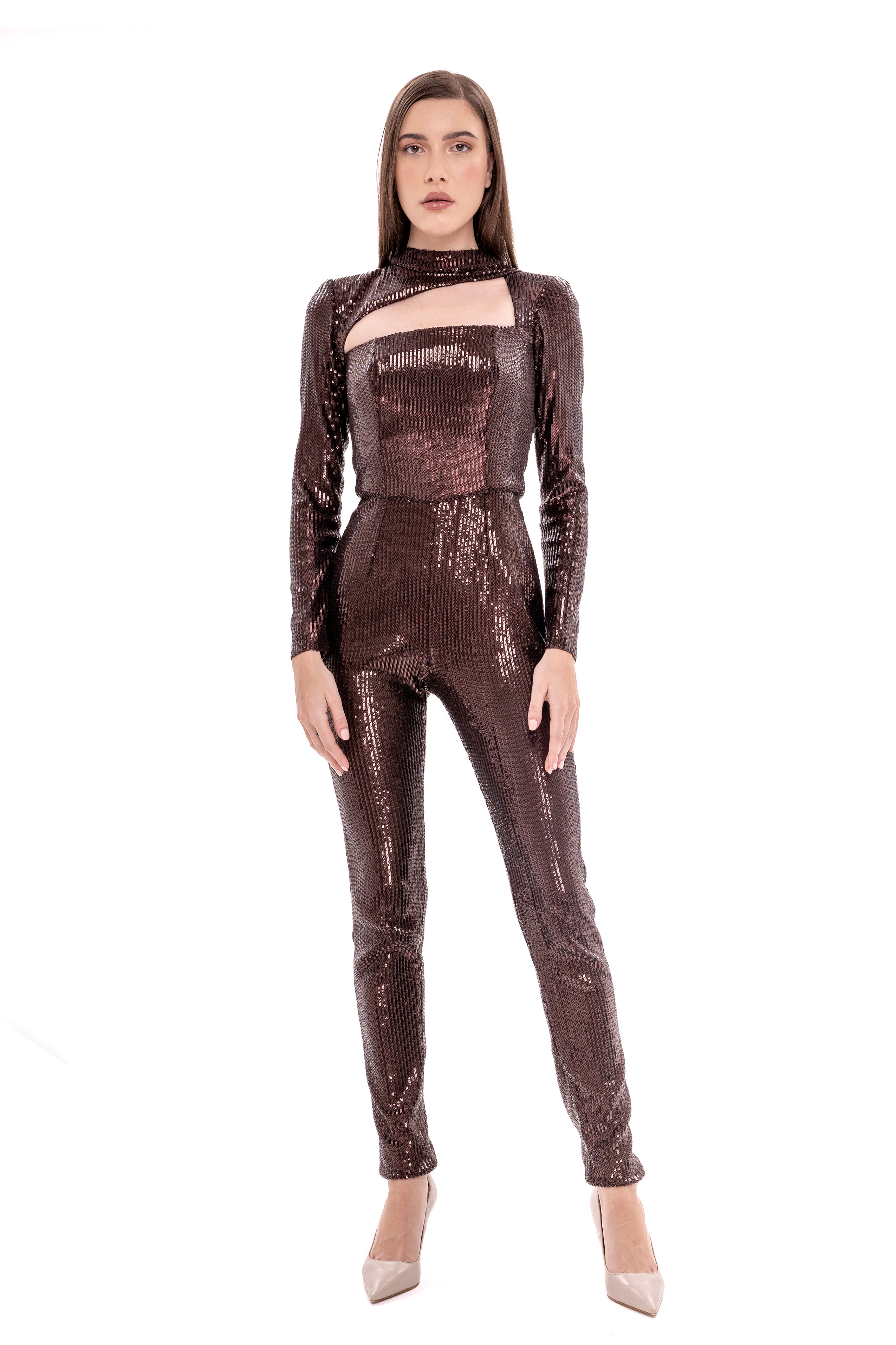Lili Blanc's Sequin Bodycon Jumpsuit