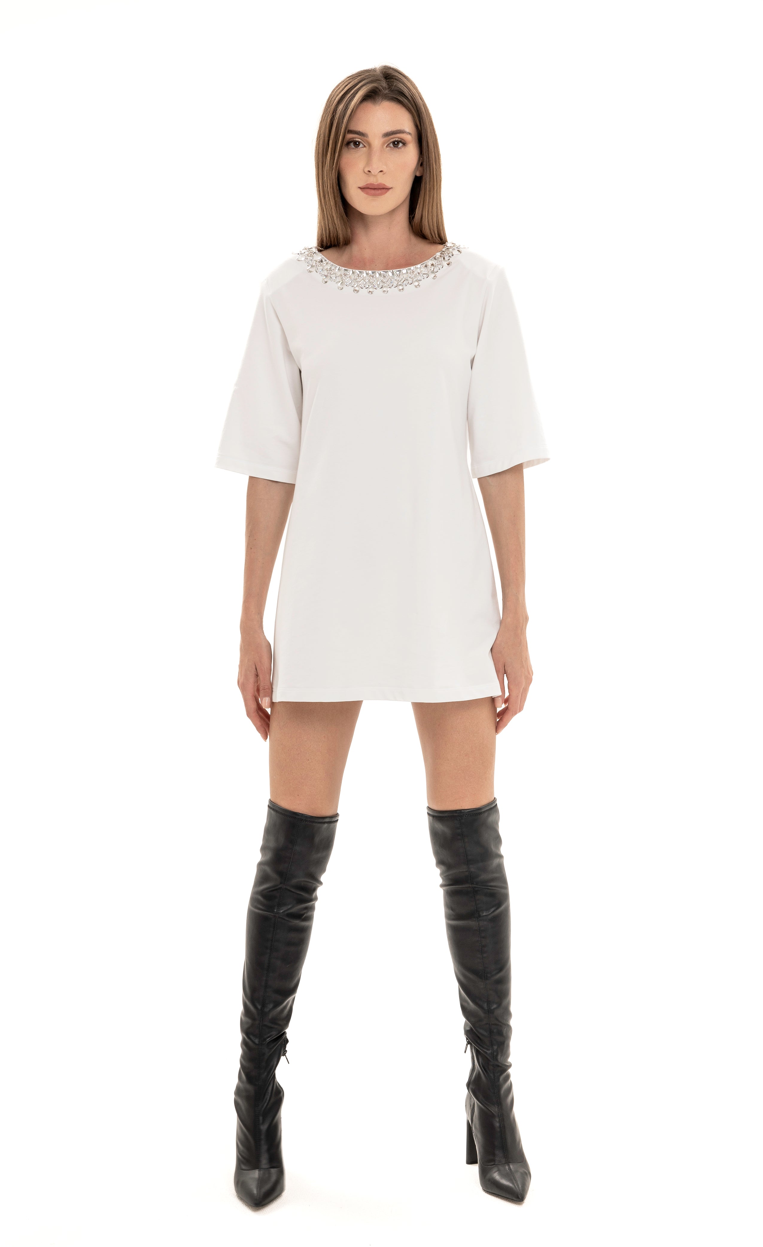 Lili's Oversized Crystal Shirt Dress By Lili Blanc