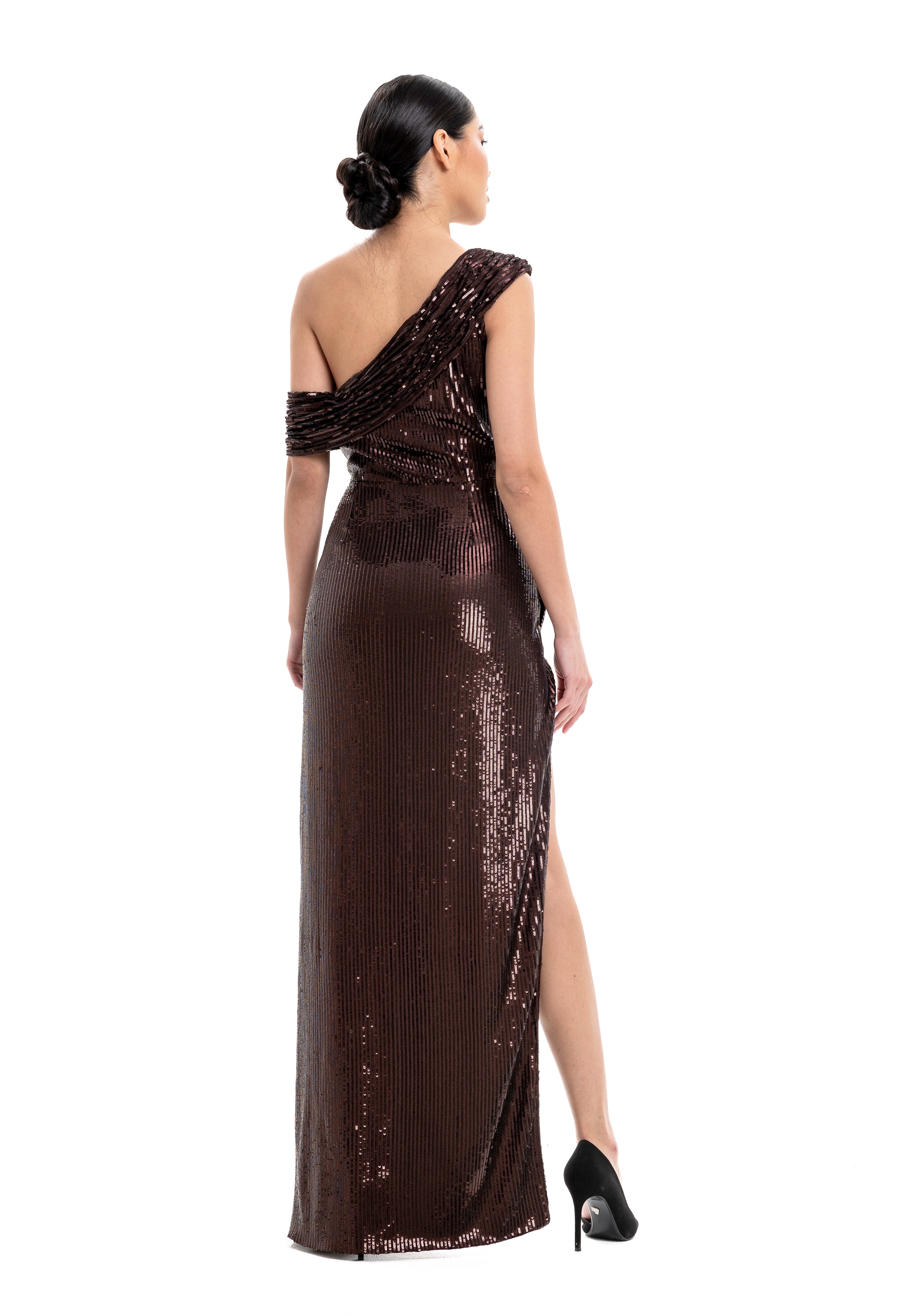 Lili Blanc's Glamour One Shoulder Sequin Dress