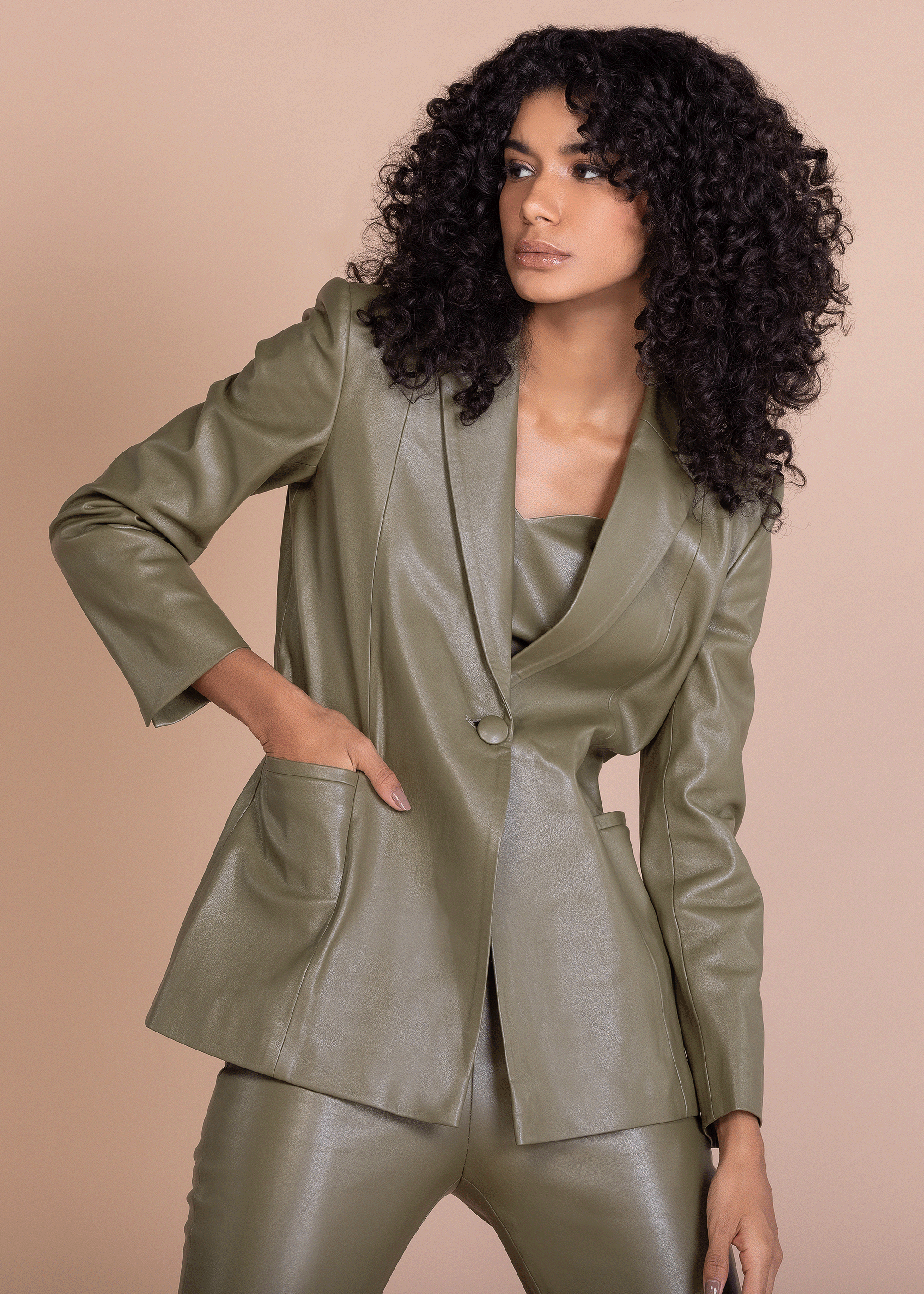 CLASSIC VEGAN LEATHER BLAZER (B2B)