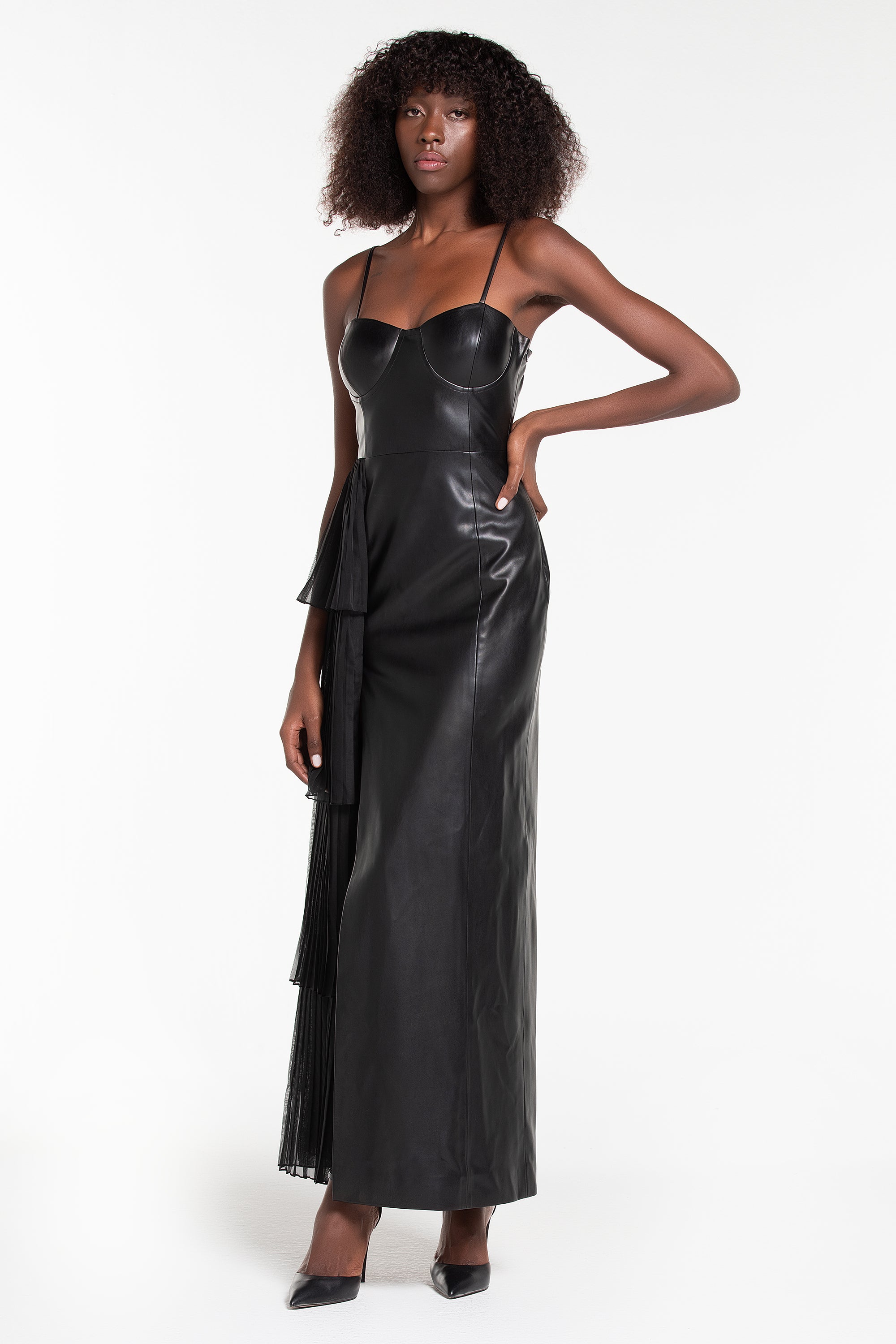 LILI BLANC BUSTIER LEATHER DRESS (B2B)