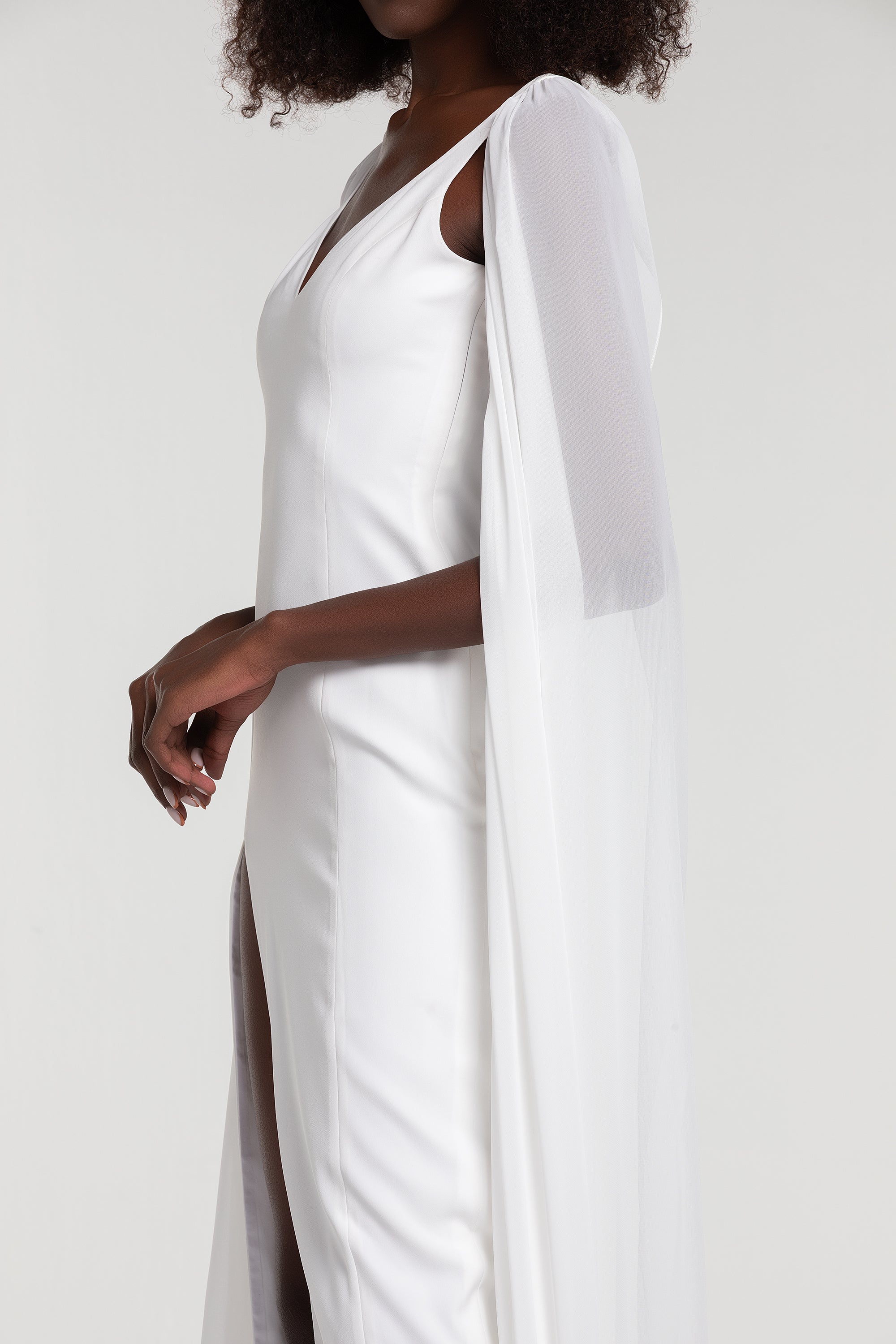 LILI BLANC WINGS CAPE DRESS (B2B)
