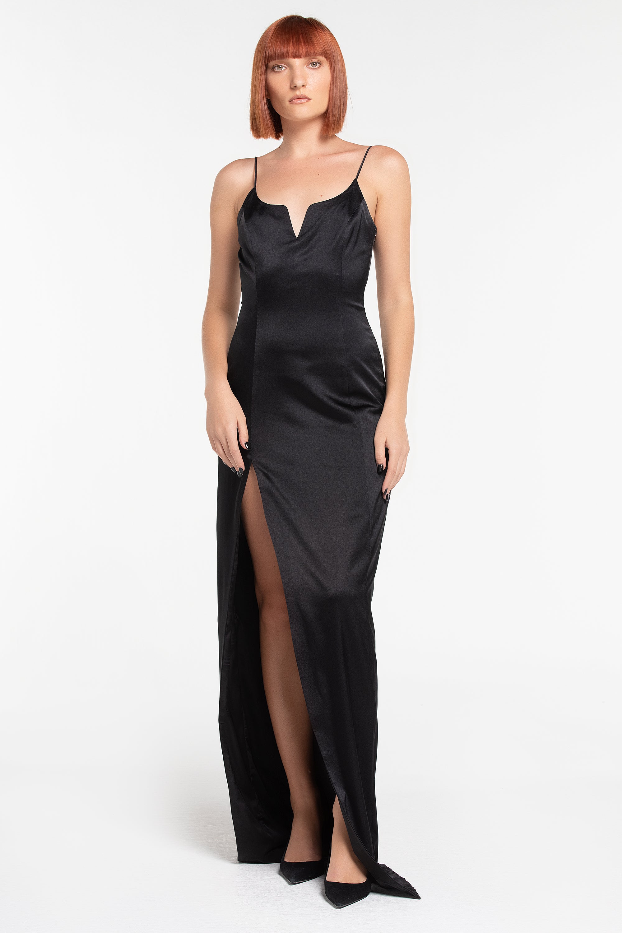MISS LILI SATIN LONG DRESS (B2B)