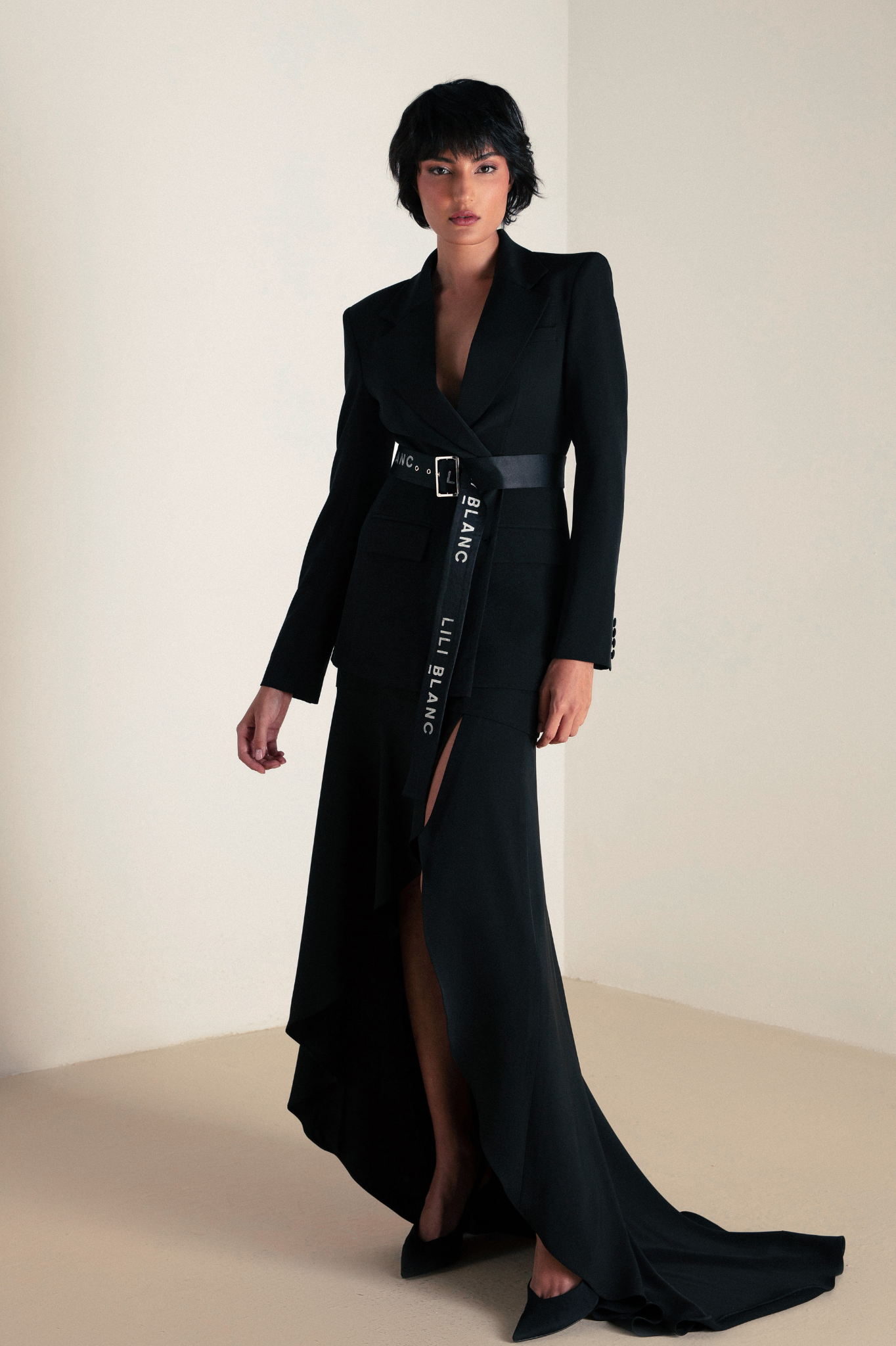 Asymmetric Long Skirt Suit