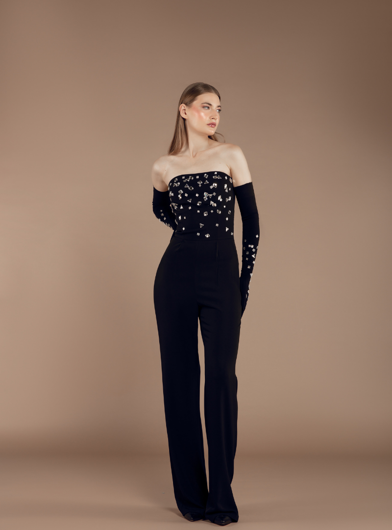 The Crystal Embellished Sleeveless Jumpsuit