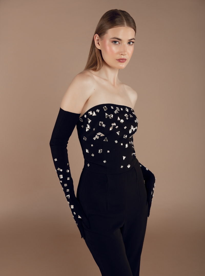 The Crystal-Embellished Sleeveless Jumpsuit