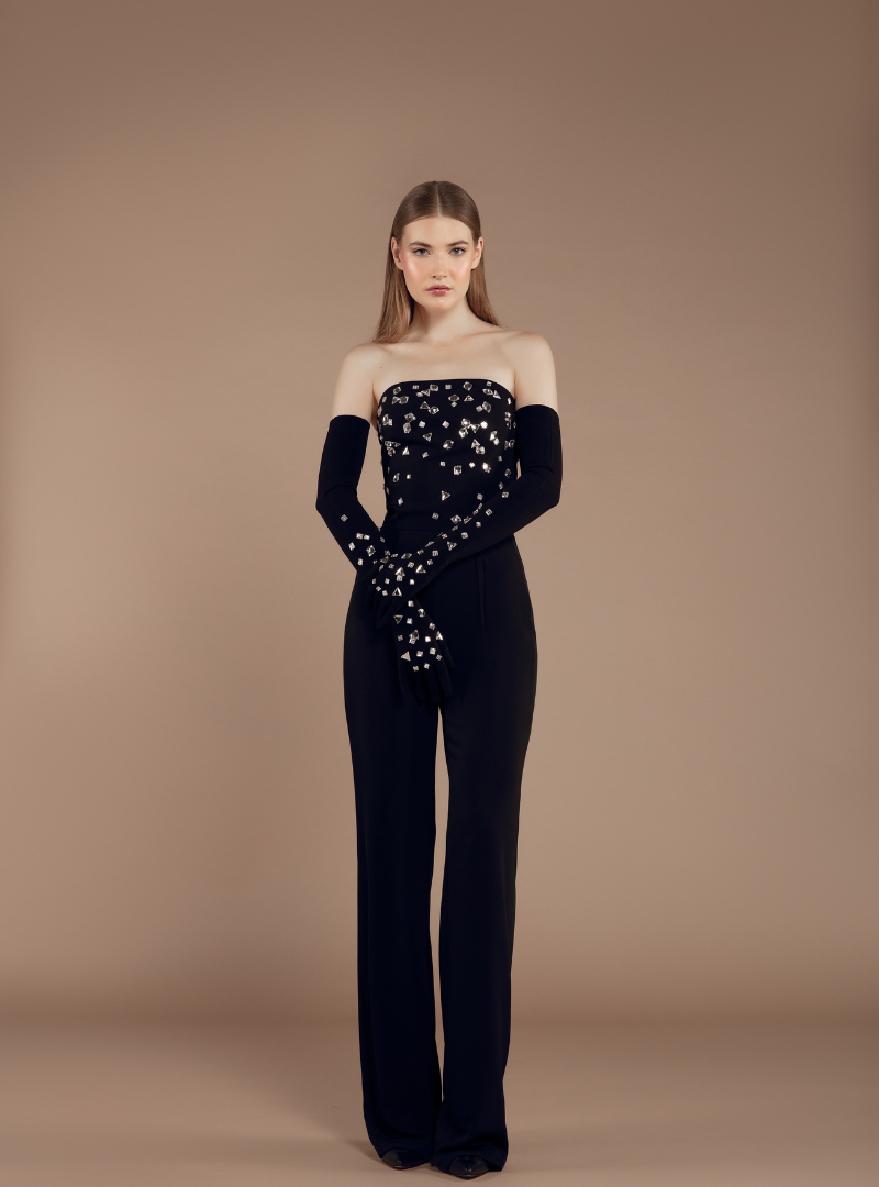 The Crystal-Embellished Sleeveless Jumpsuit