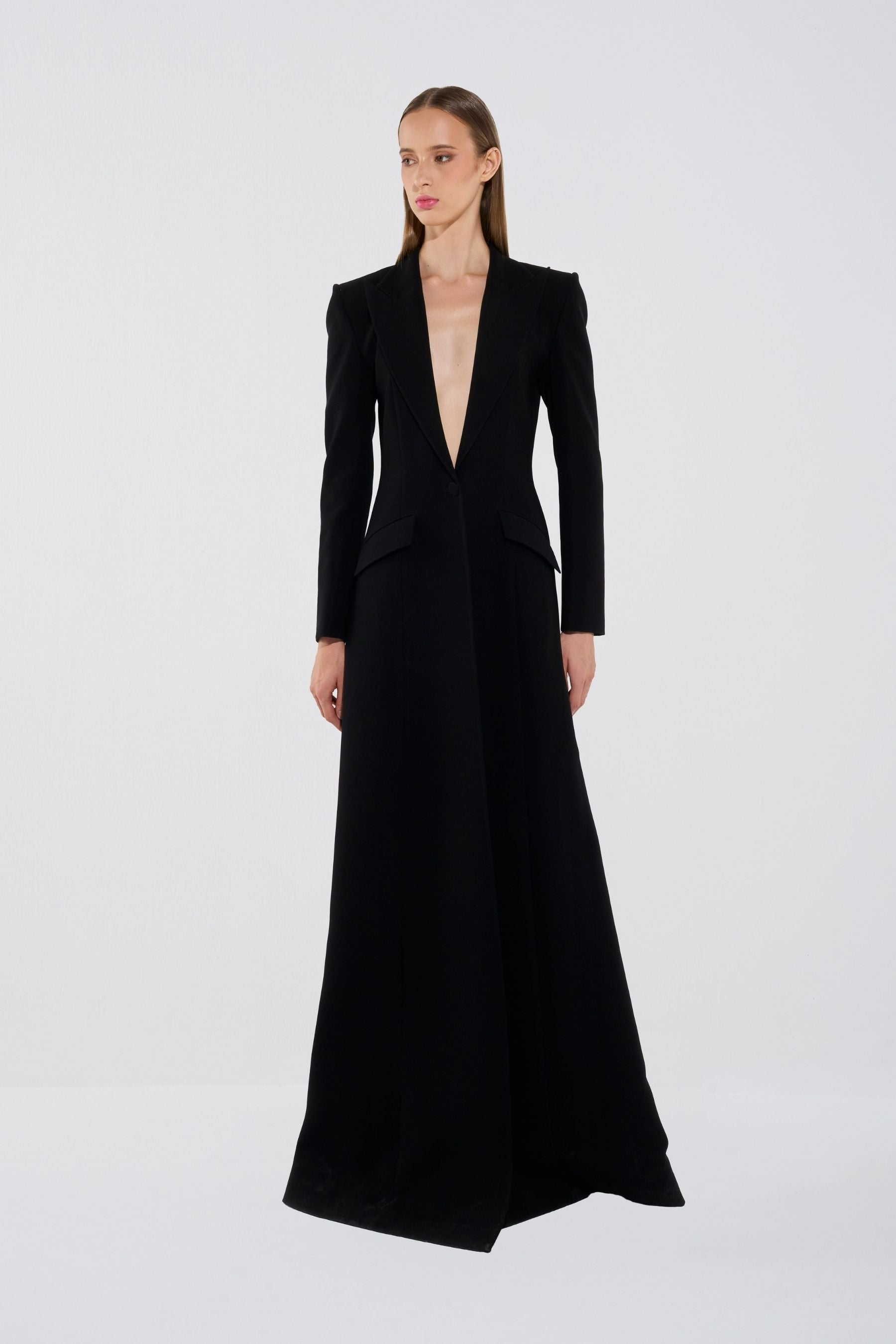 Elegant Long Sleeve Tailored Coat