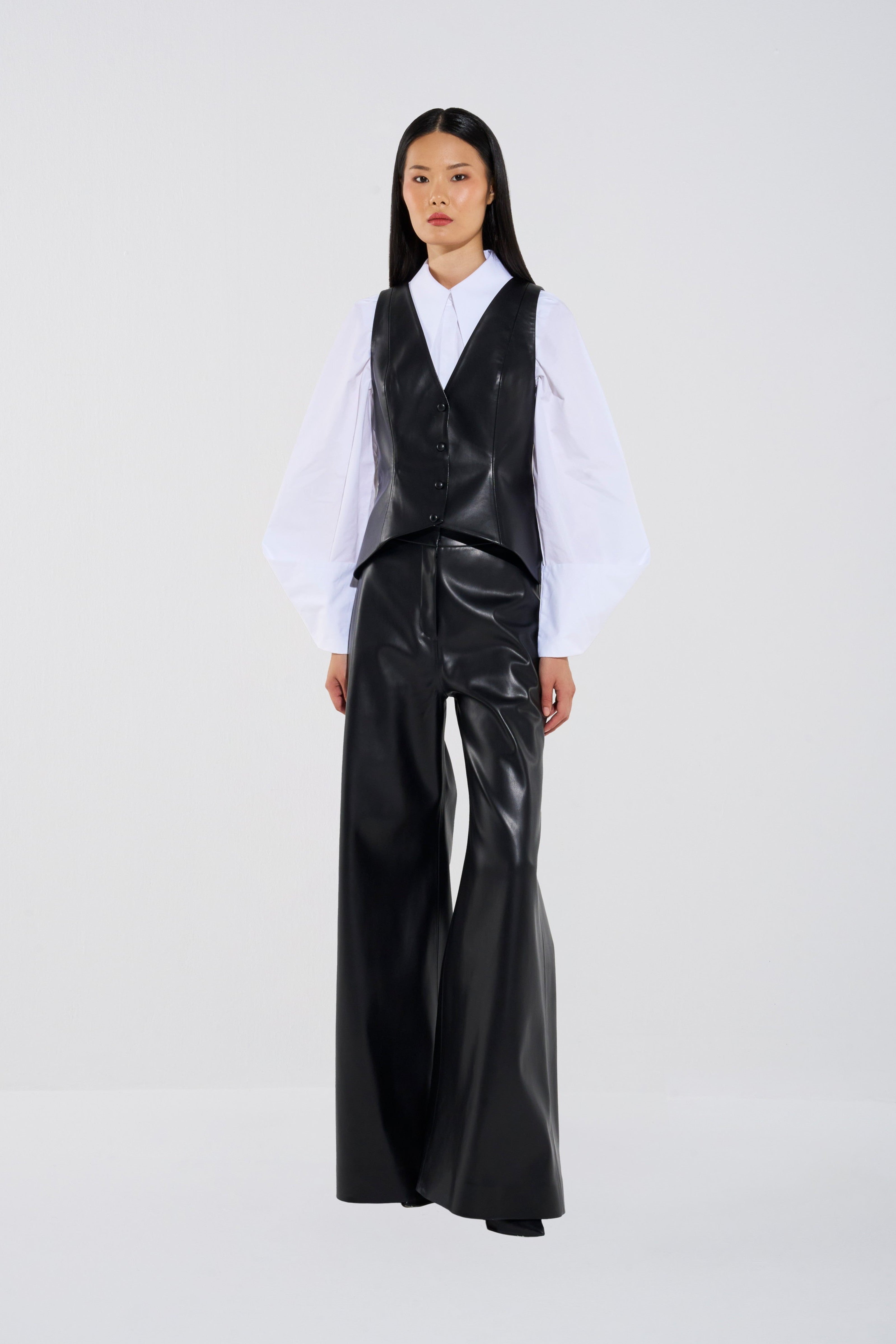 Classic Leather Tailored Trousers