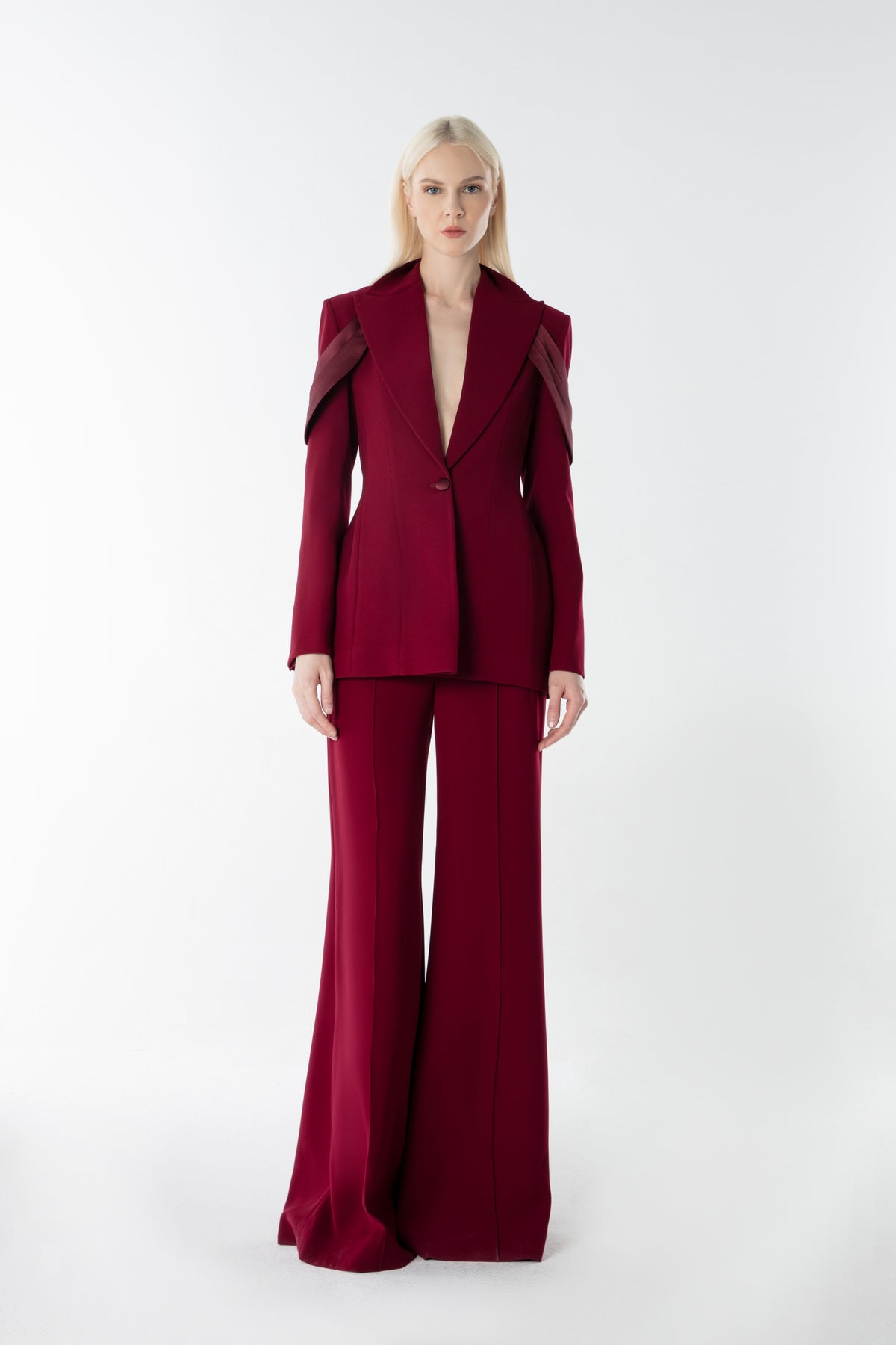 Peak Lapel Structured Blazer