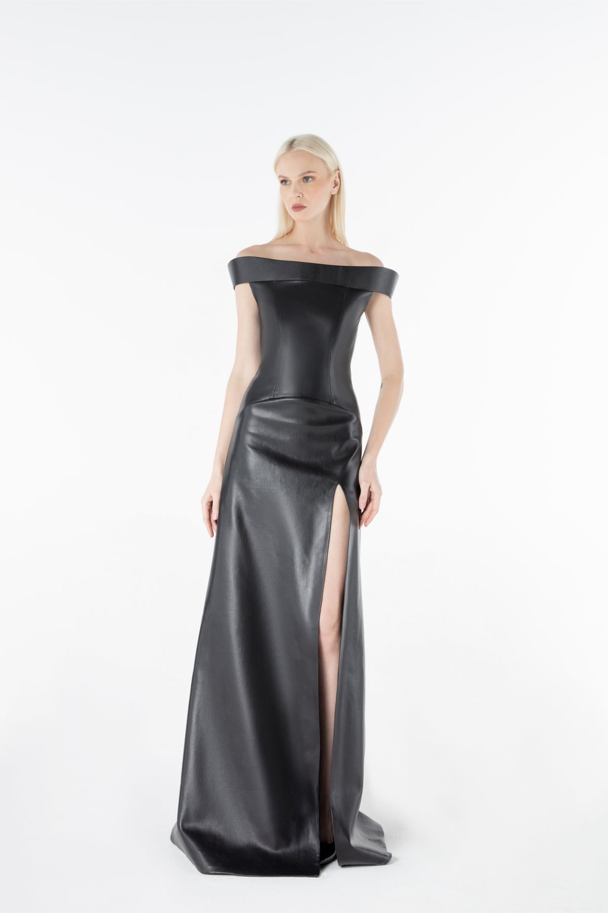 Fitted Waist Off-shoulder Dress