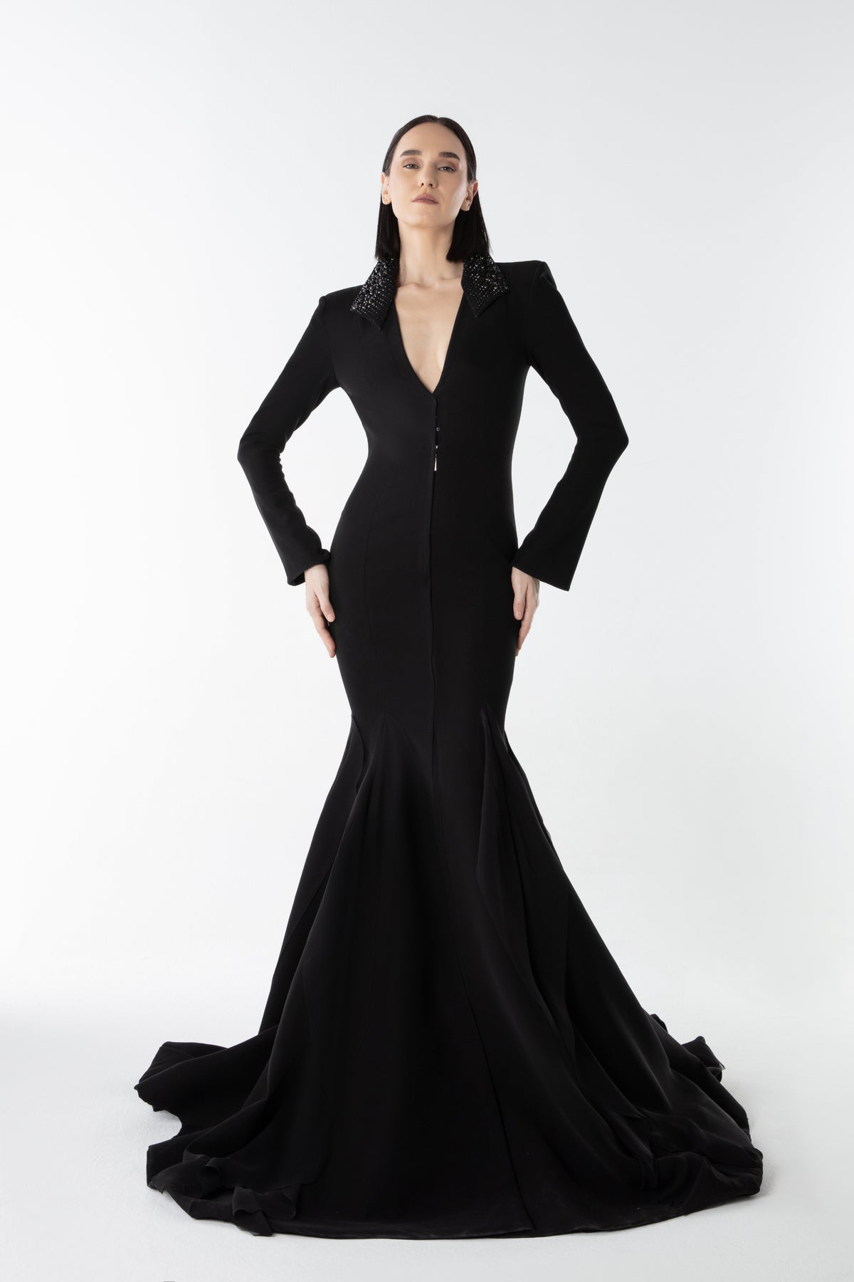 Curve Gown in Thick Crepe
