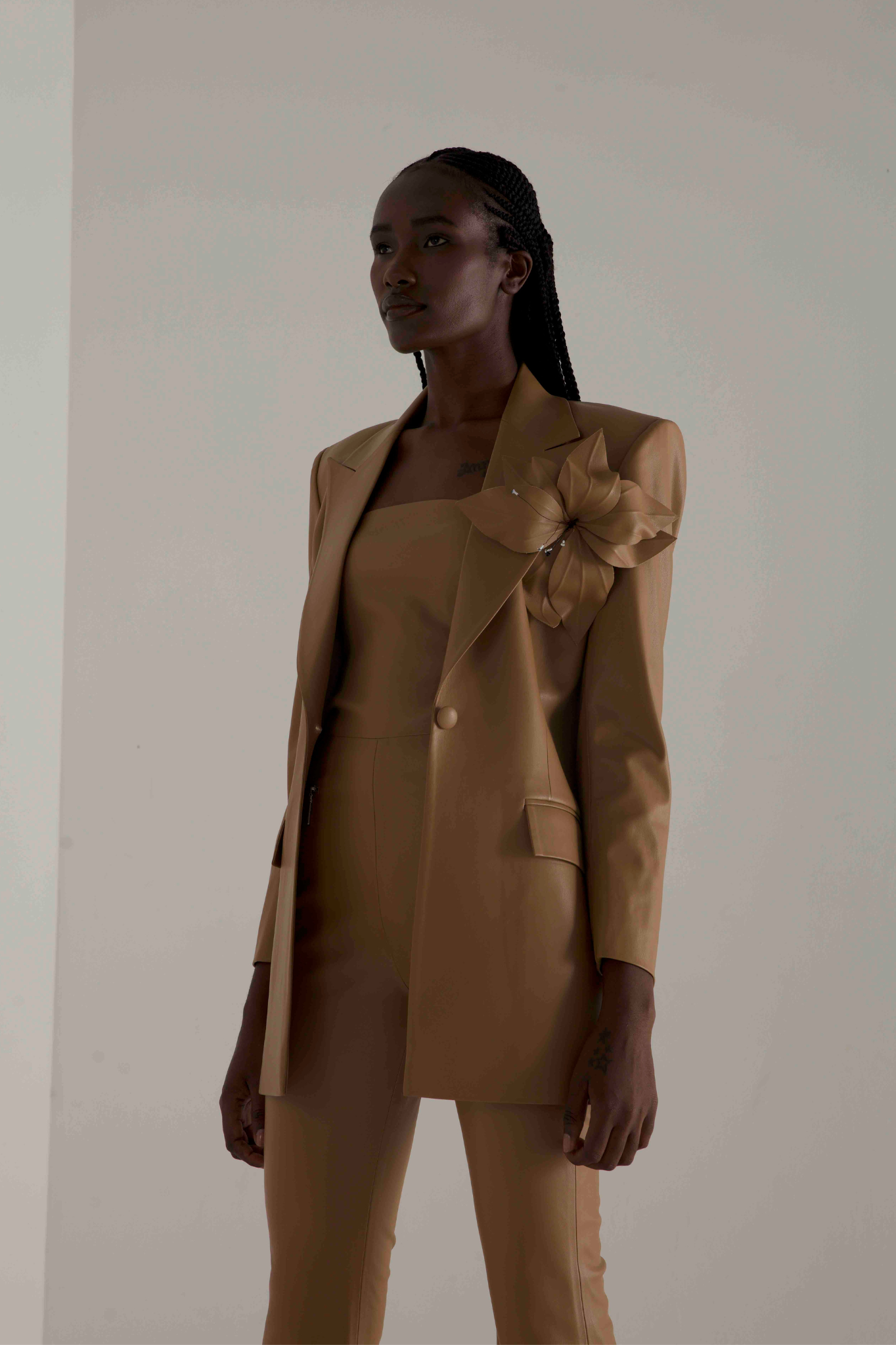 Vegan Leather Bodycon Jumpsuit  Co-Ord