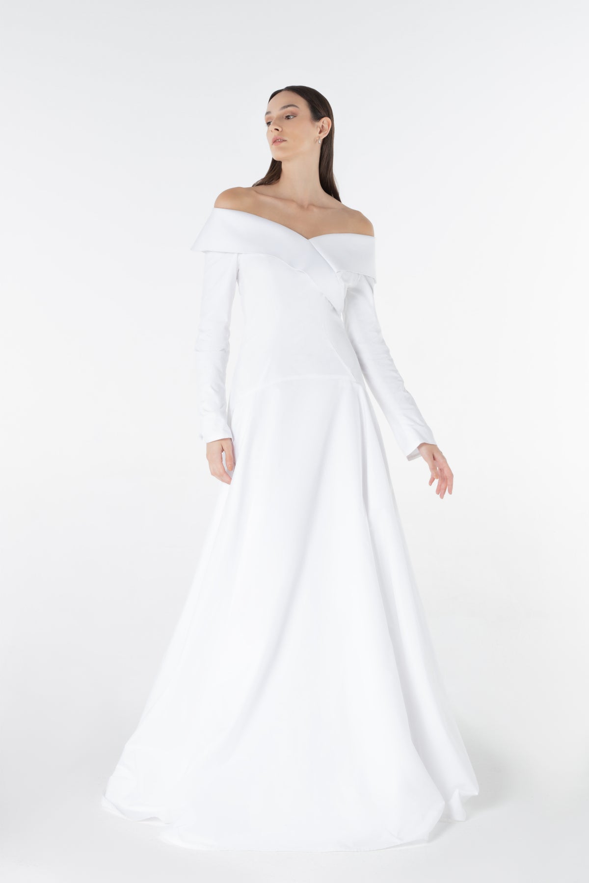 Off-Shoulder Poplin Dress