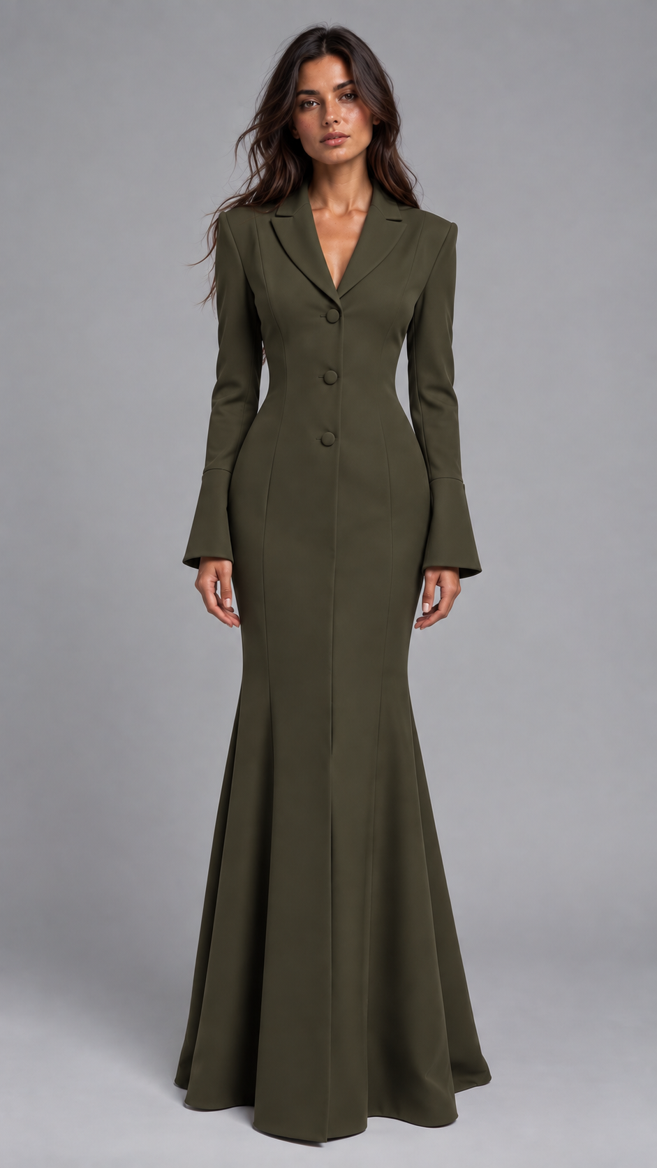 Flared Fitted Maxi Dress