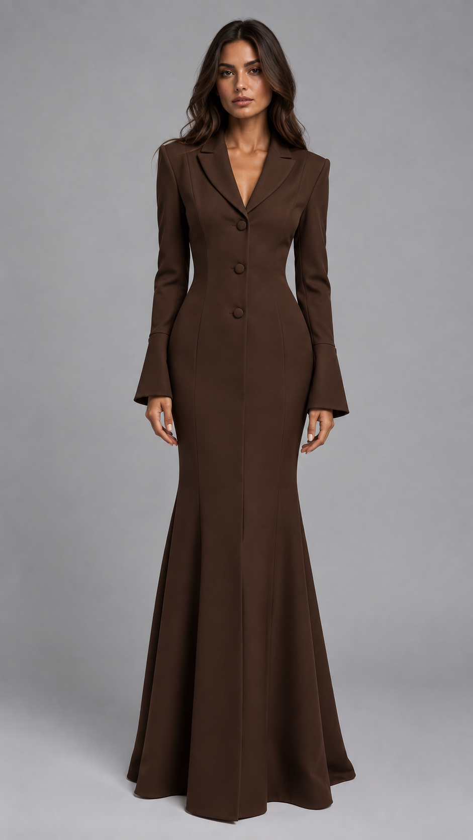 Flared Fitted Maxi Dress