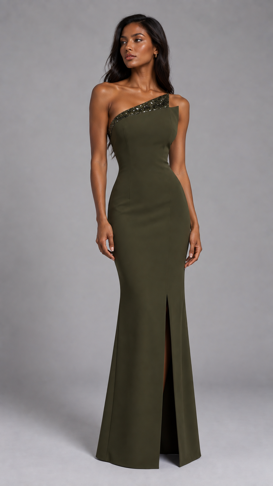 Crystal One-Shoulder Dress