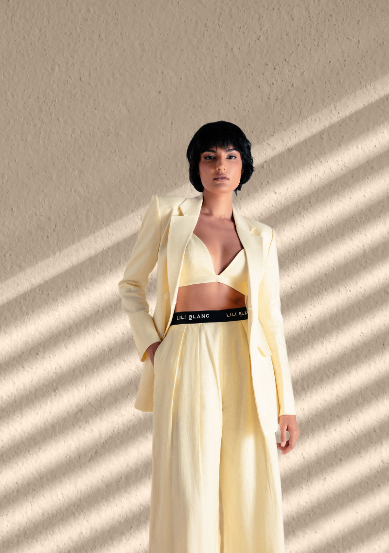 Linen Suit in Yellow