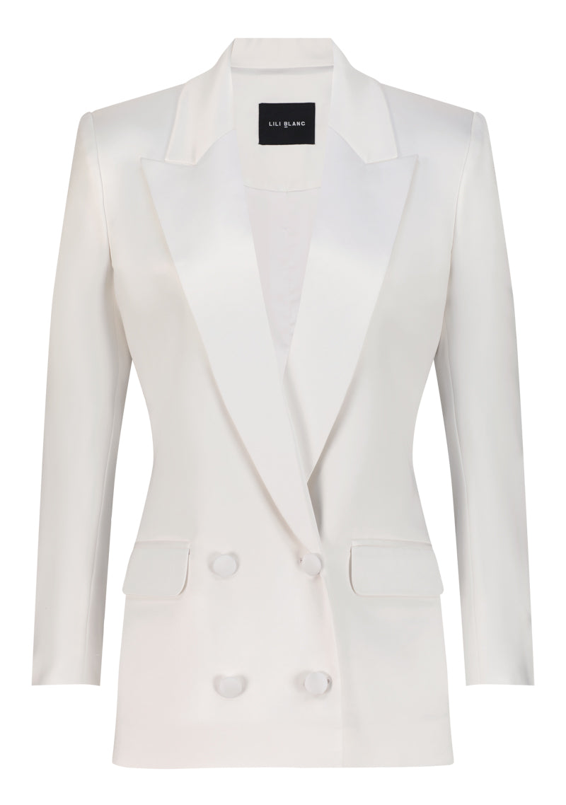 Three Piece Crepe Satin Skirt Suit