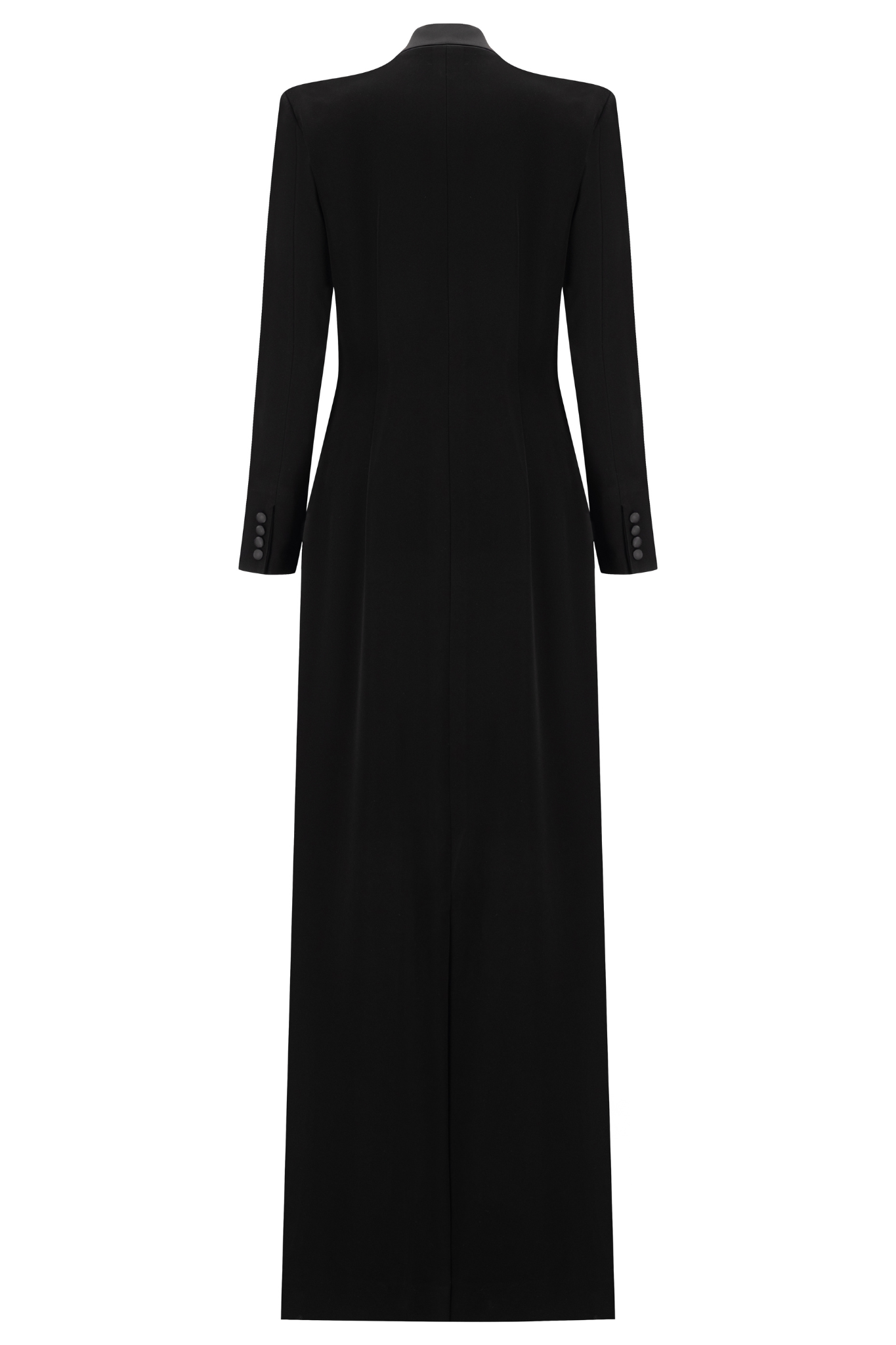 Radiant Elegance Crepe Long Coat Dress