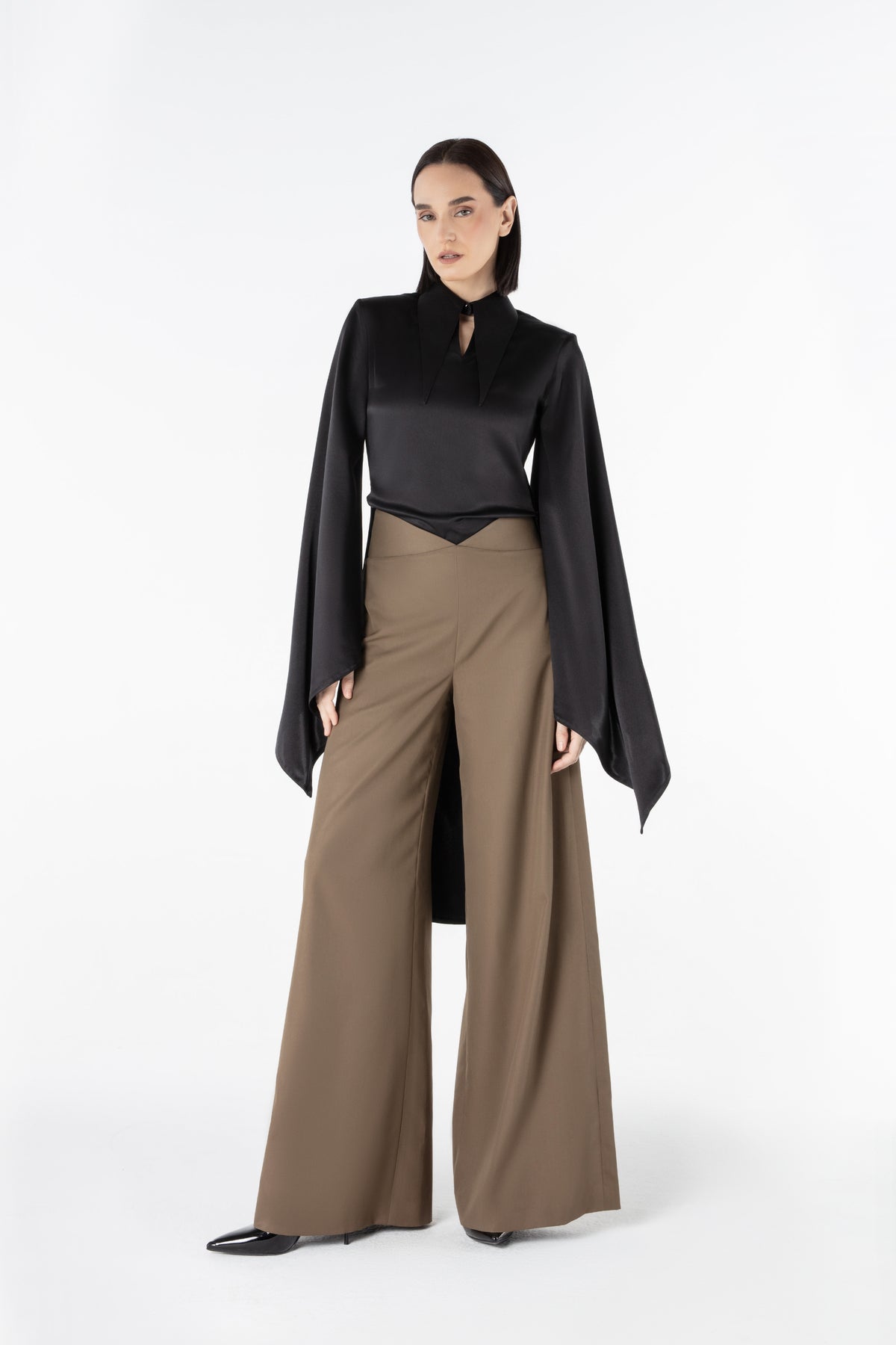 Knee-length Shirt Satin Crepe