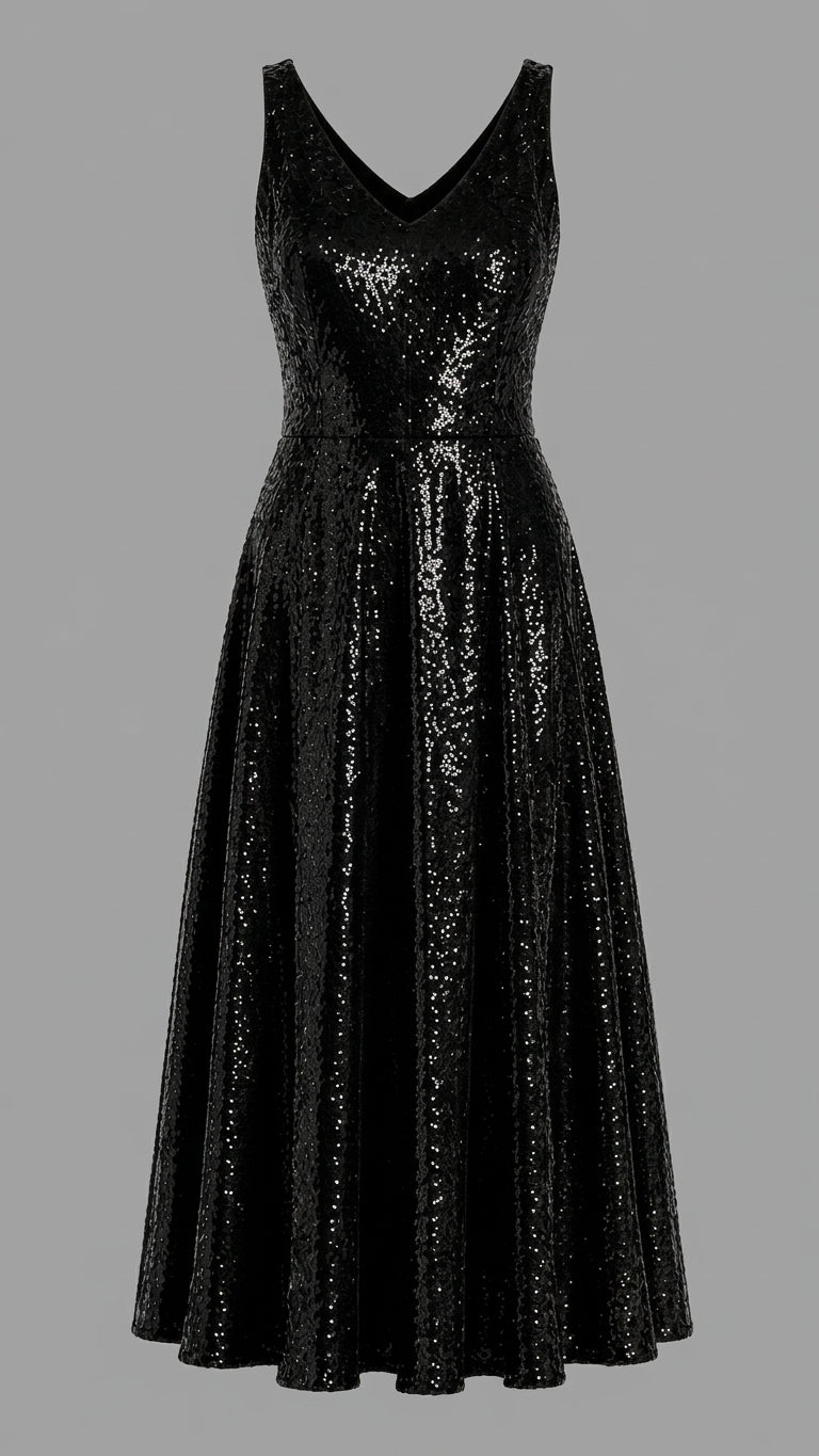 Flared V-Neck Dress