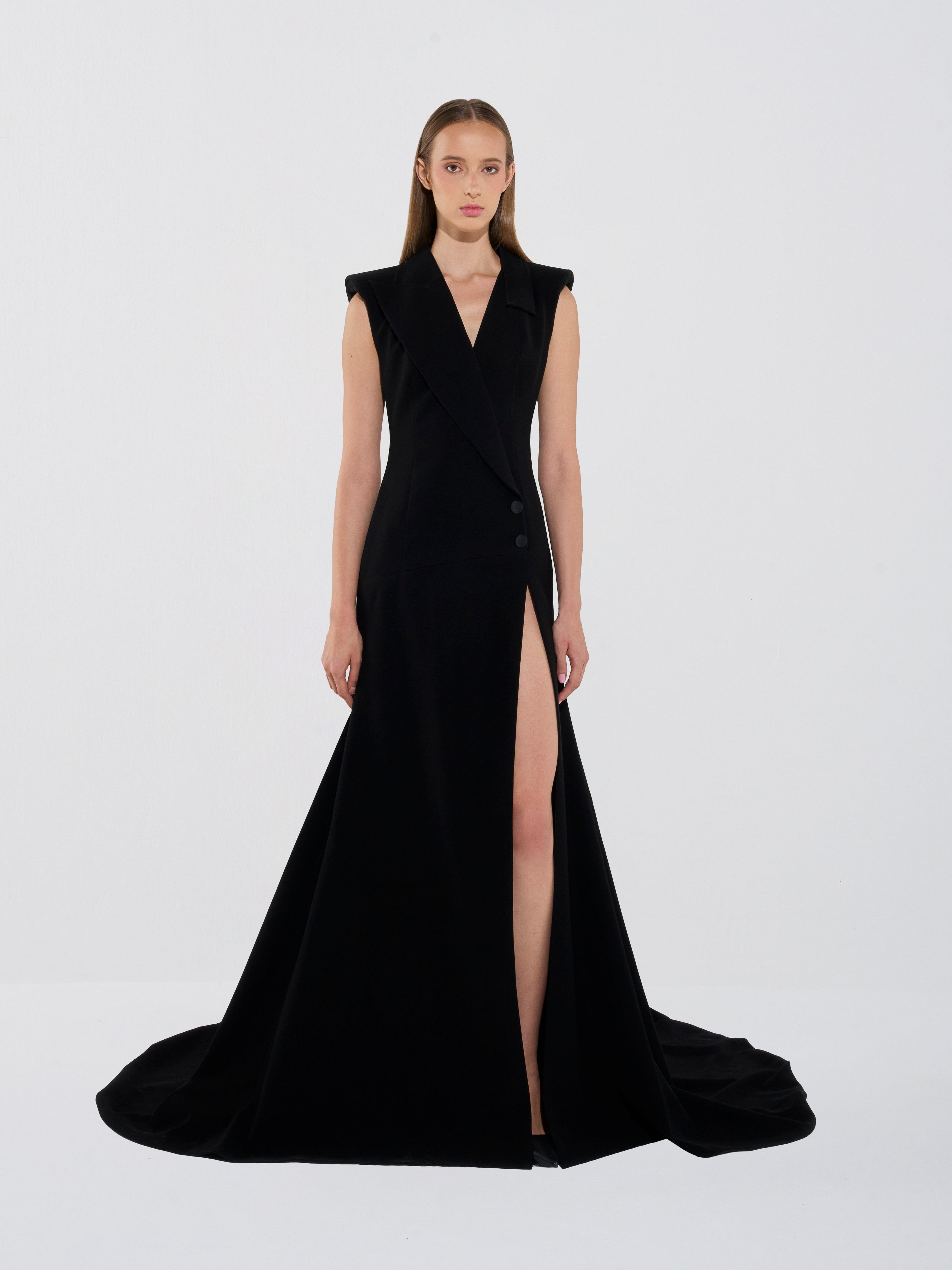 Elegant Sleeveless Structured Gown