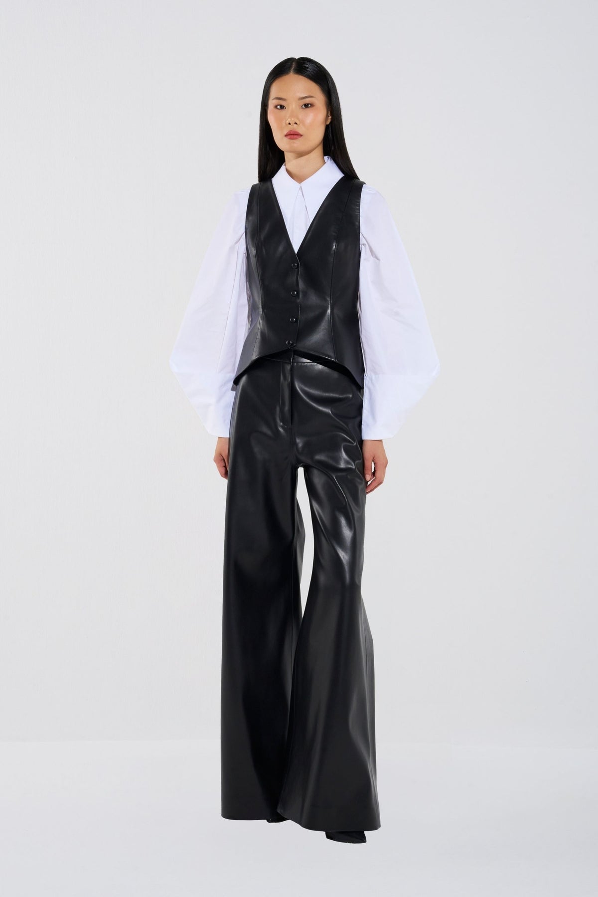 Origami Pleat Tailored Cotton Shirt