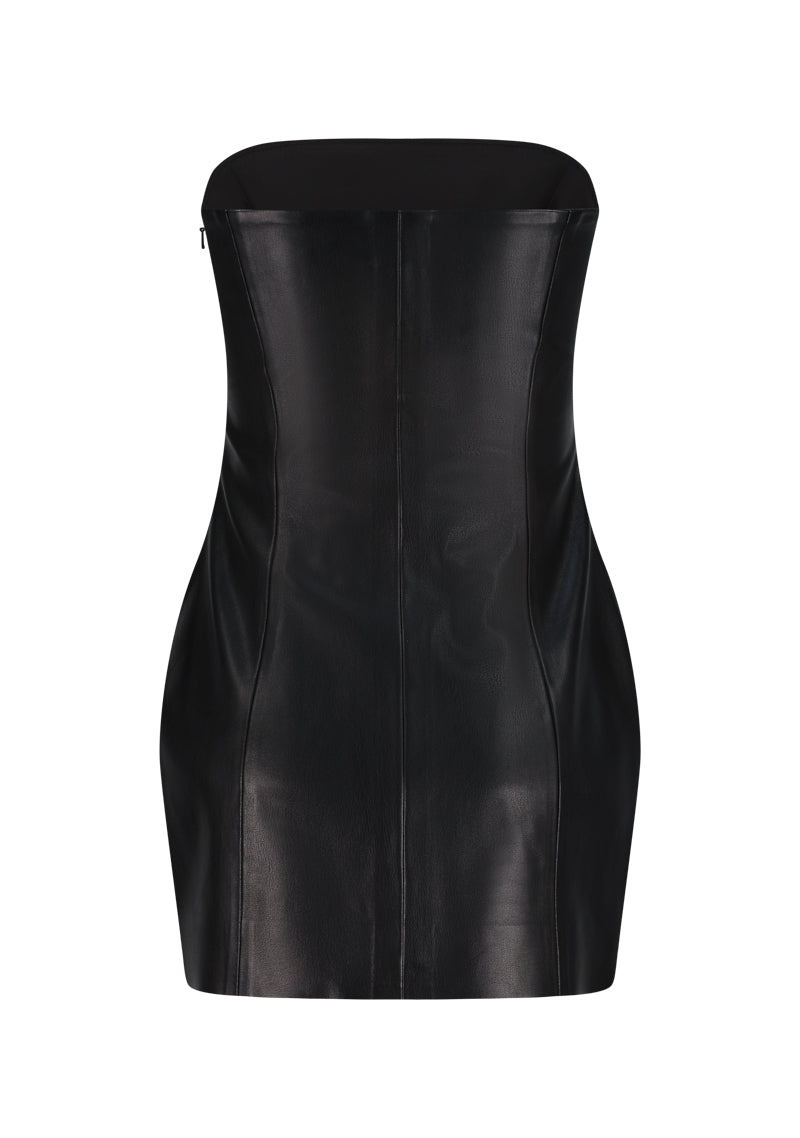 Vegan Leather Mini Dress with Lili Detailed Leather Jacket Set