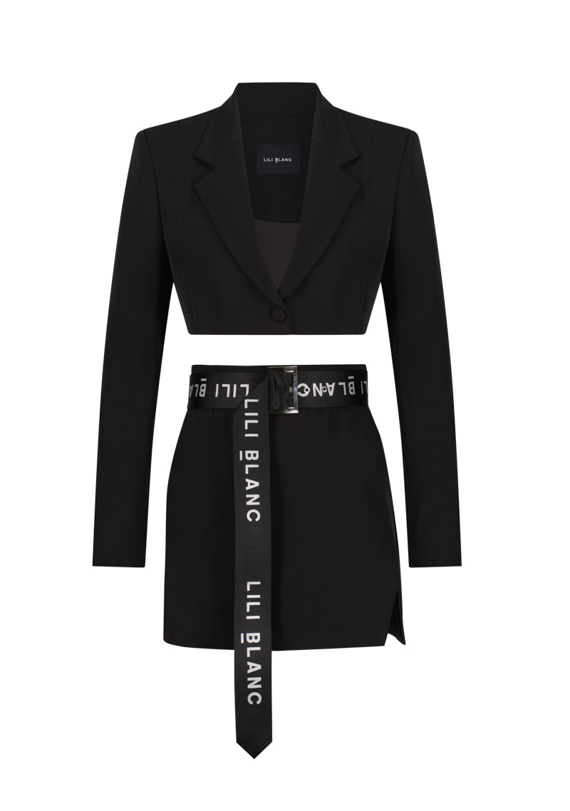 Edgy Mini Skirt Suit
