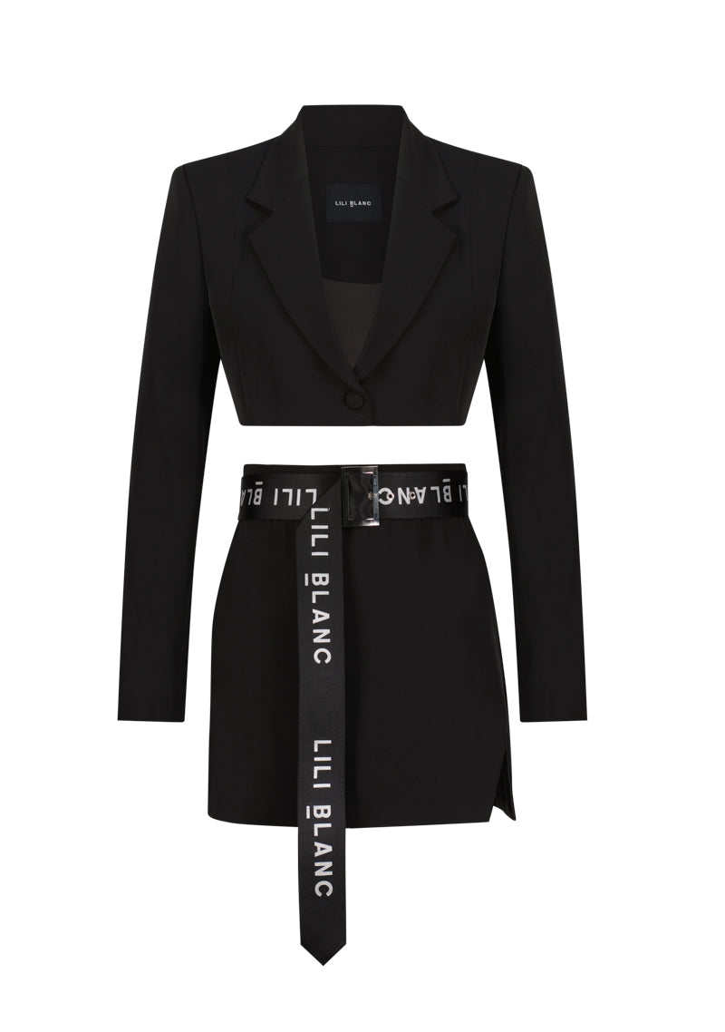 Edgy Mini Skirt Suit By Lili Blanc