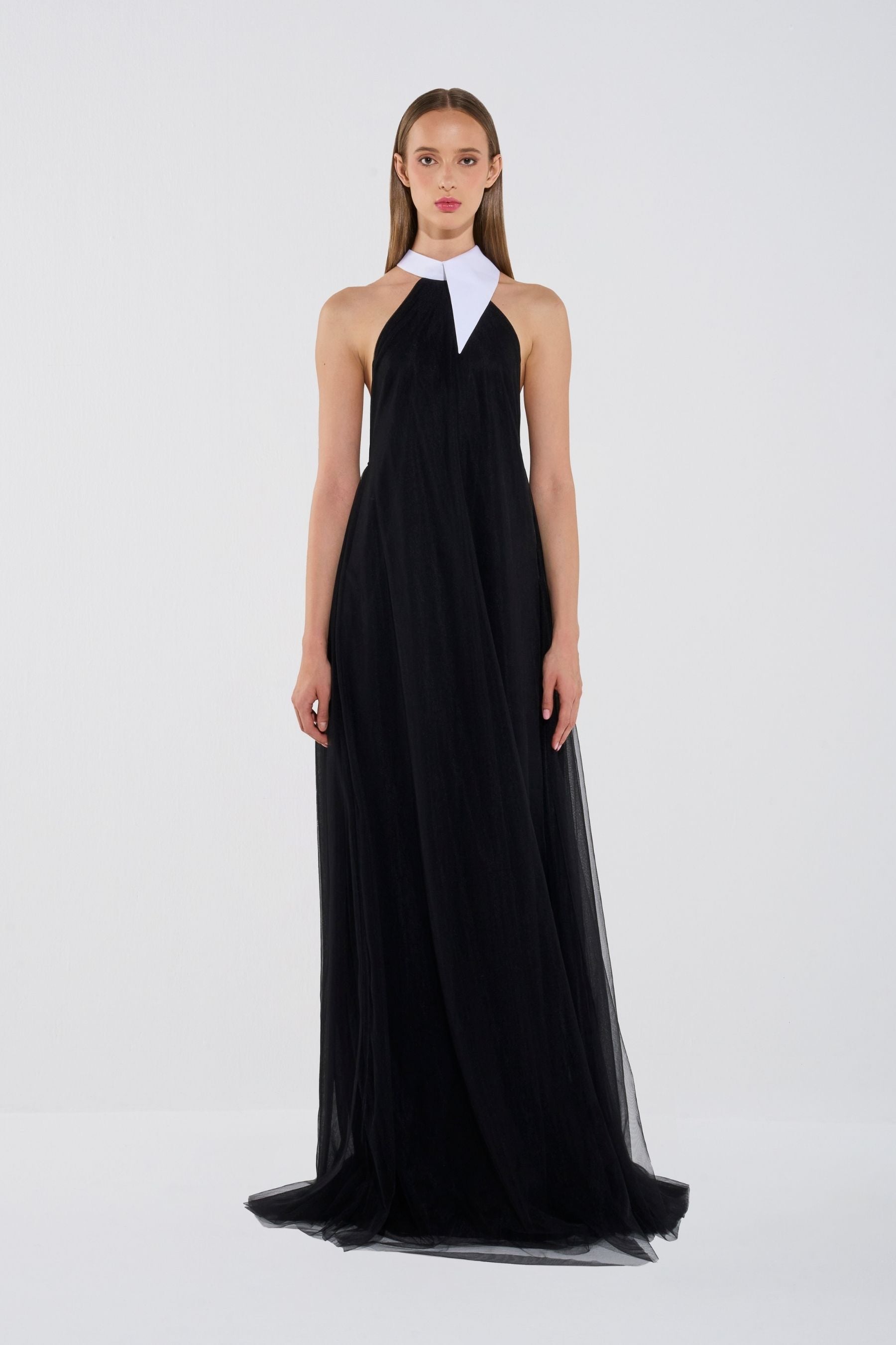 Graceful Floor-Length Halter Dress