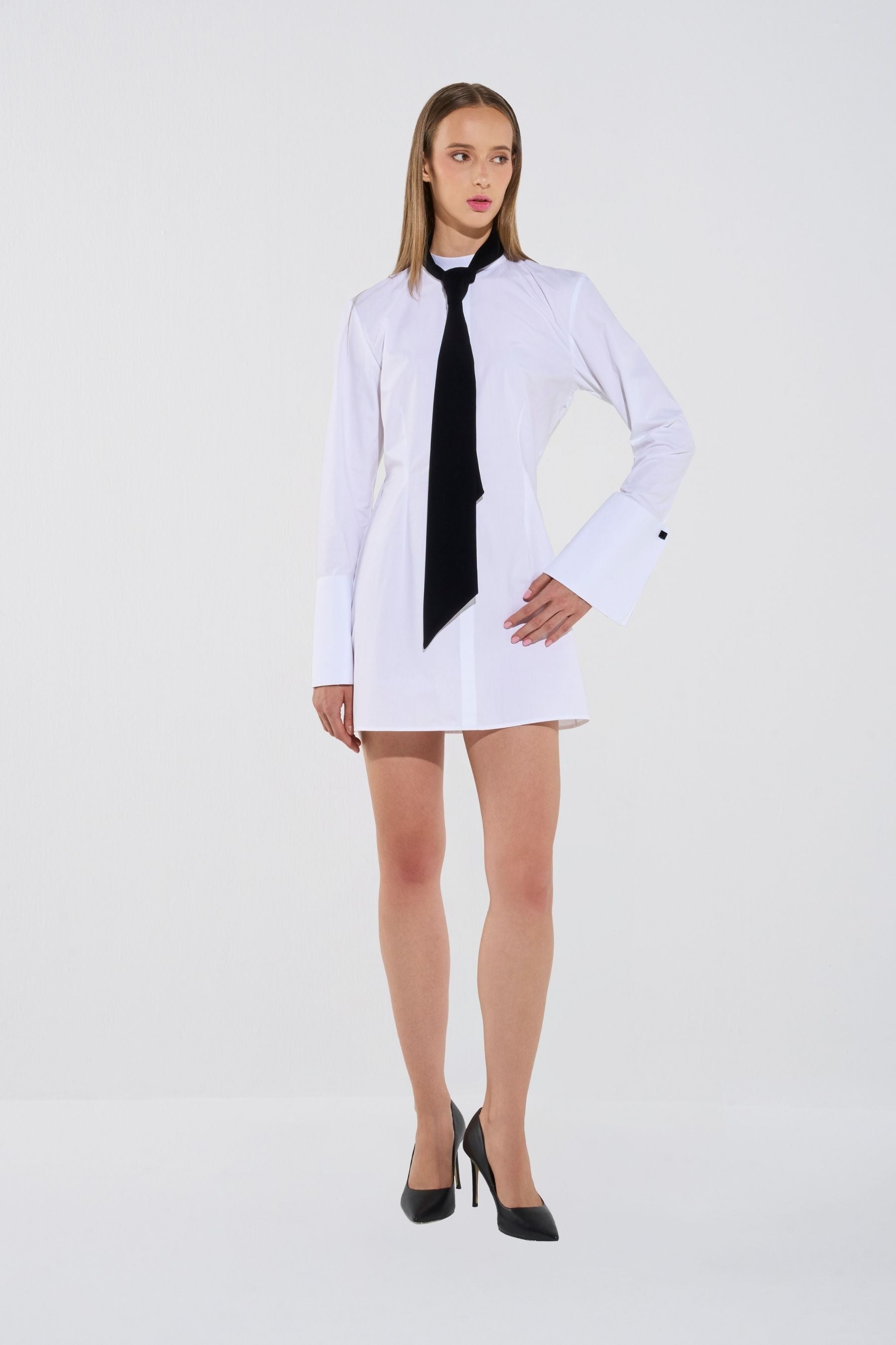 Structured Cotton Poplin Mini Dress