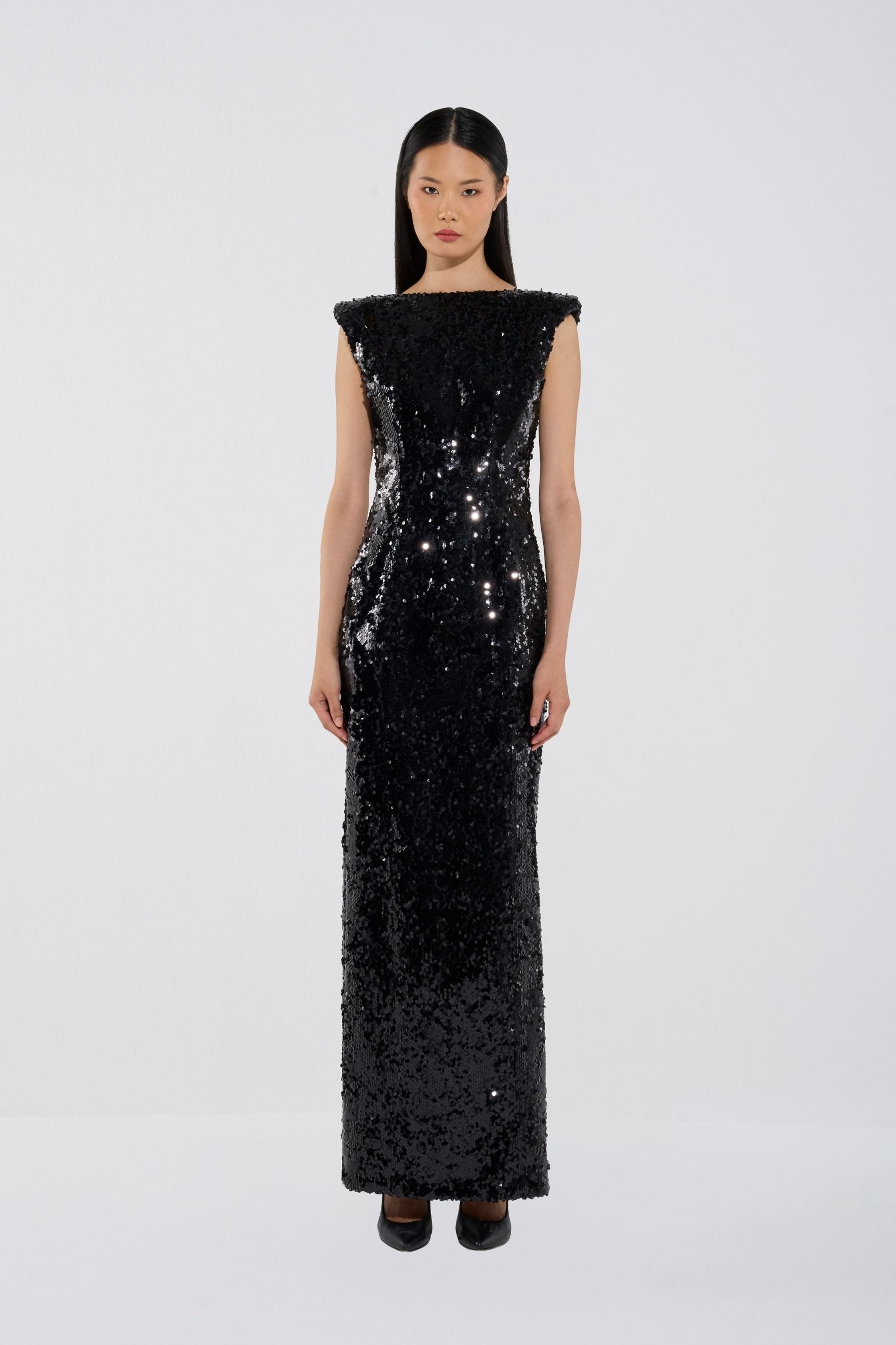 Sculpted Sequin Gown