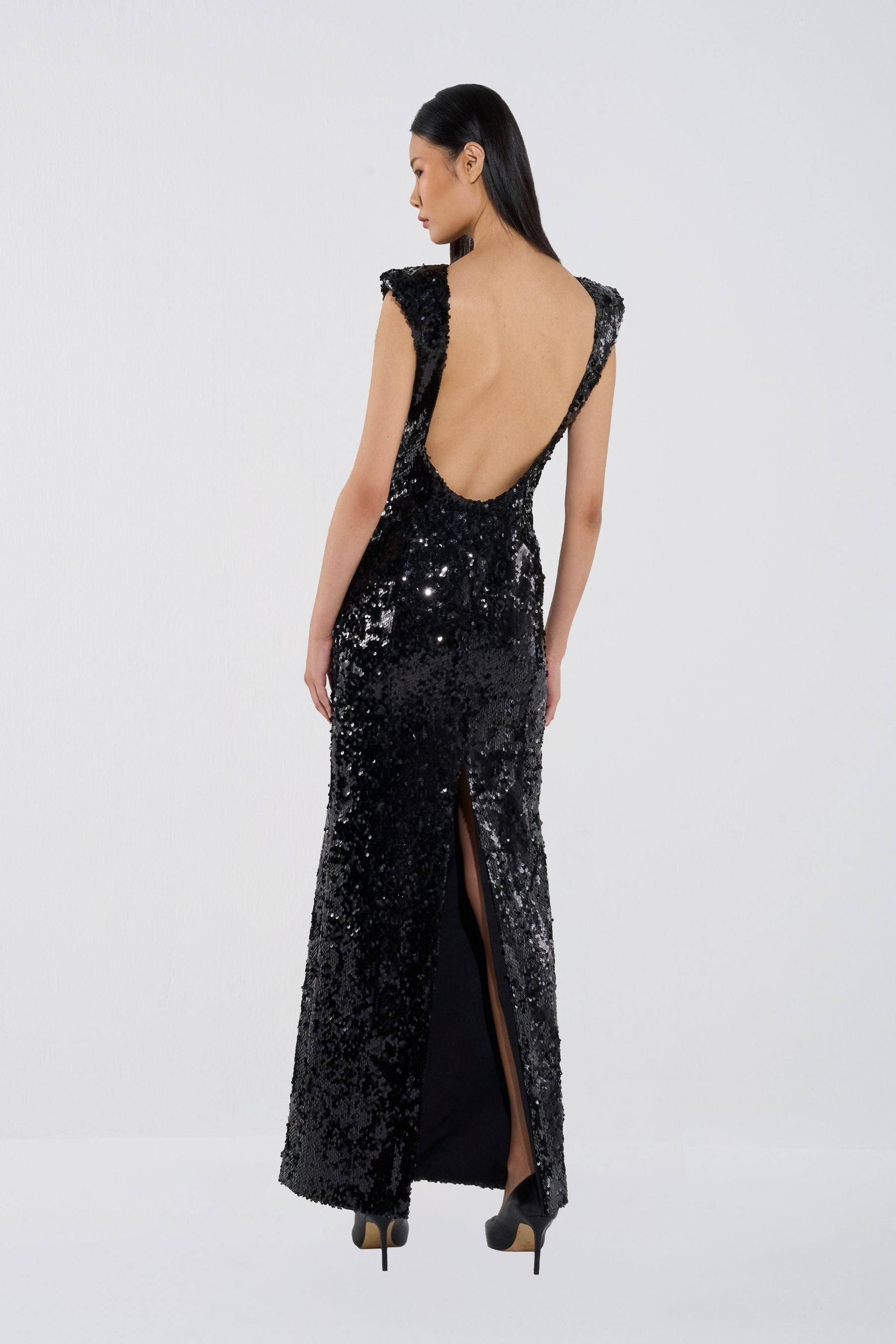 Sculpted Sequin Gown
