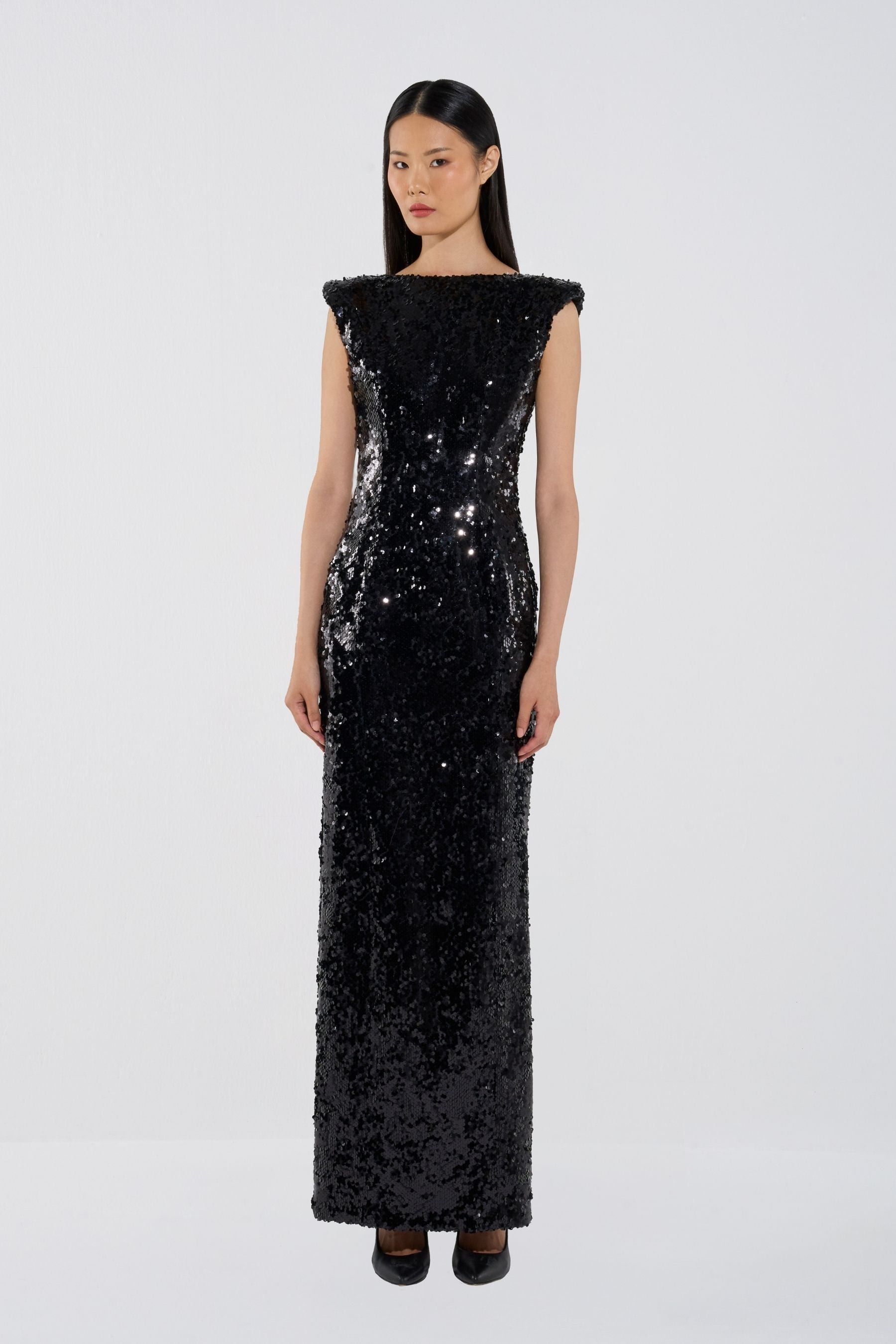 Sculpted Sequin Gown