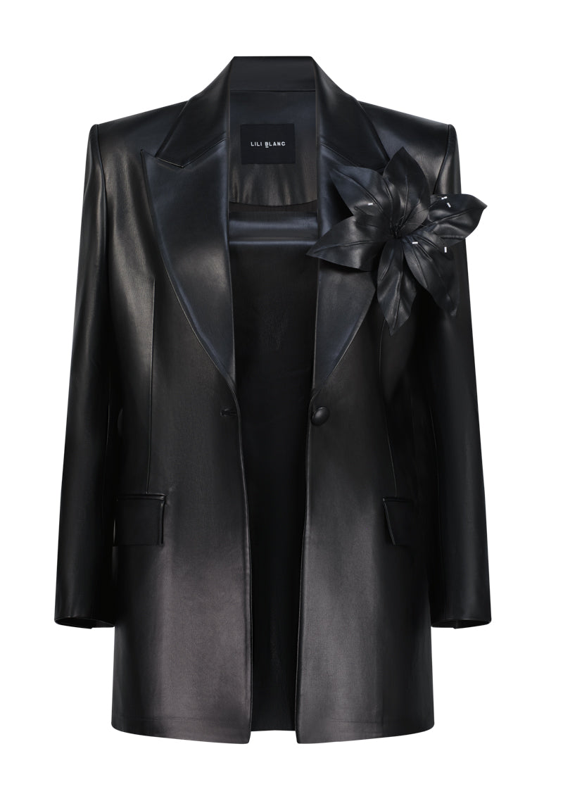 Vegan Leather Mini Dress With Lili Detailed Leather Jacket